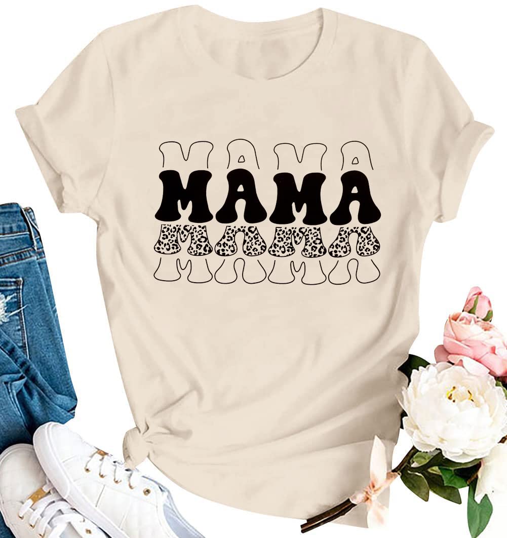 Trendy Tie Dye Mama Letter Printed T-Shirt for Women - Funny Graphic Casual Tee - Perfect for Mother's Day, Family Outings & Casual Wear
