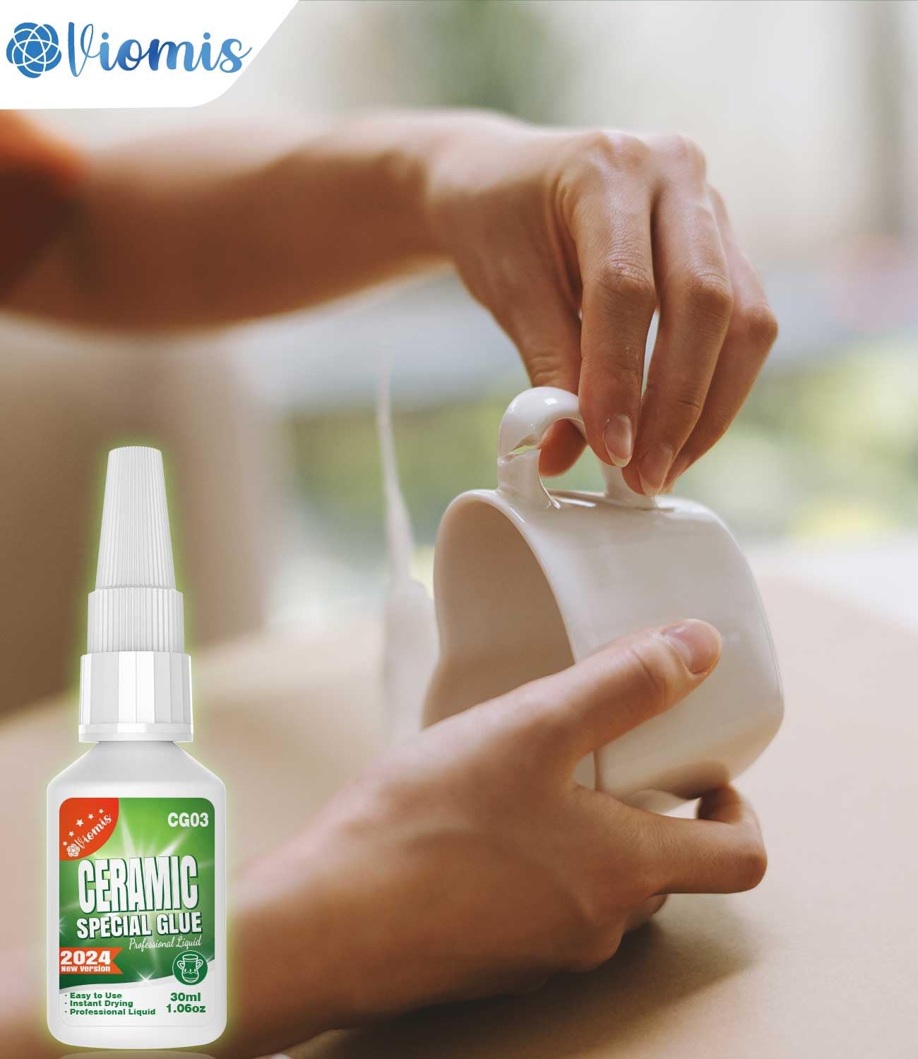 30g Ceramic Super Glue - Fast Drying, Heat Resistant & Waterproof Adhesive for Porcelain, Pottery, China, DIY Crafts Repair - Perfect for Home Fixes, Art Projects & Broken Dish Restoration