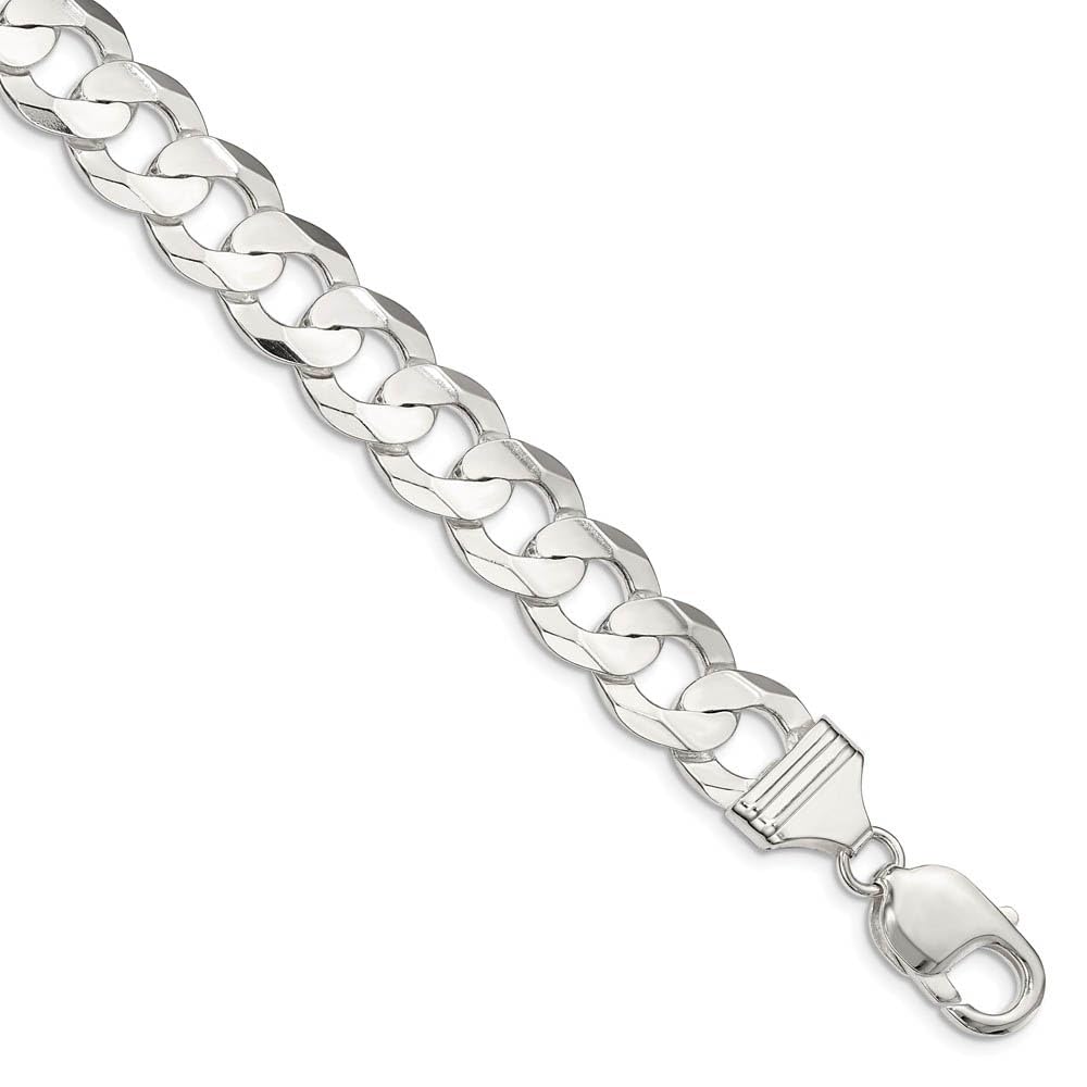12mm Sterling Silver Curb Chain Necklace for Men - Stylish & Durable