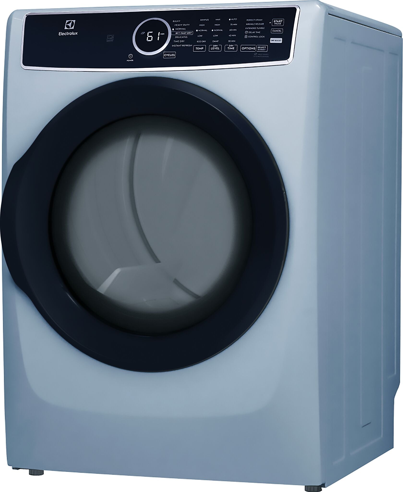 Electrolux ELFG7437AG 8.0 Cu. Ft. Glacier Blue Front Load Gas Dryer with Perfect Steam™ & Instant Refresh Technology - Ideal for Large Families & Quick Laundry Refresh