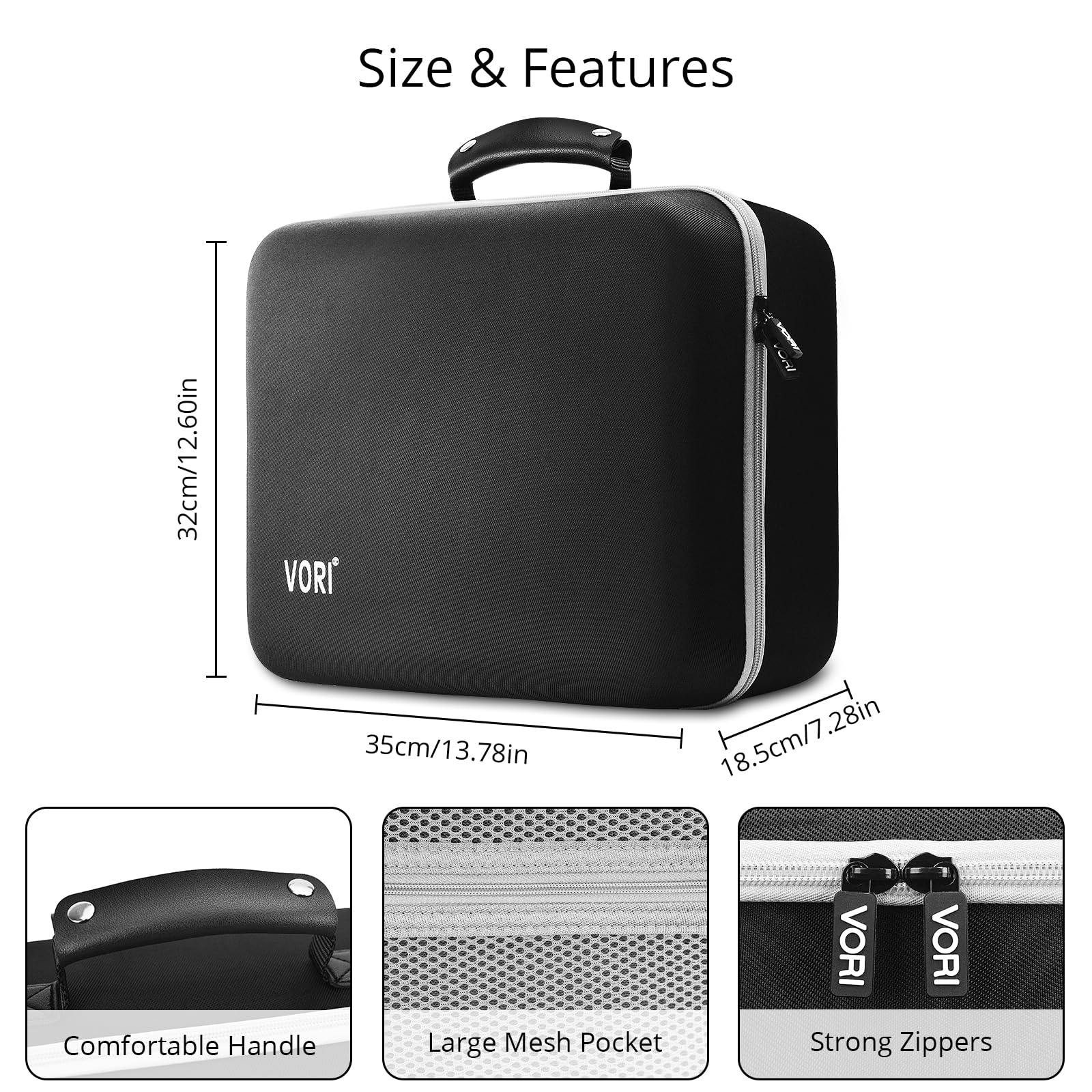 PSVR2 Hard Carrying Case for Gaming Headset & Controllers - Travel & Home Storage Protective Case for PlayStation VR2 Accessories (Black) | Perfect for Gaming Travel, Safe Storage & Organized VR Setup