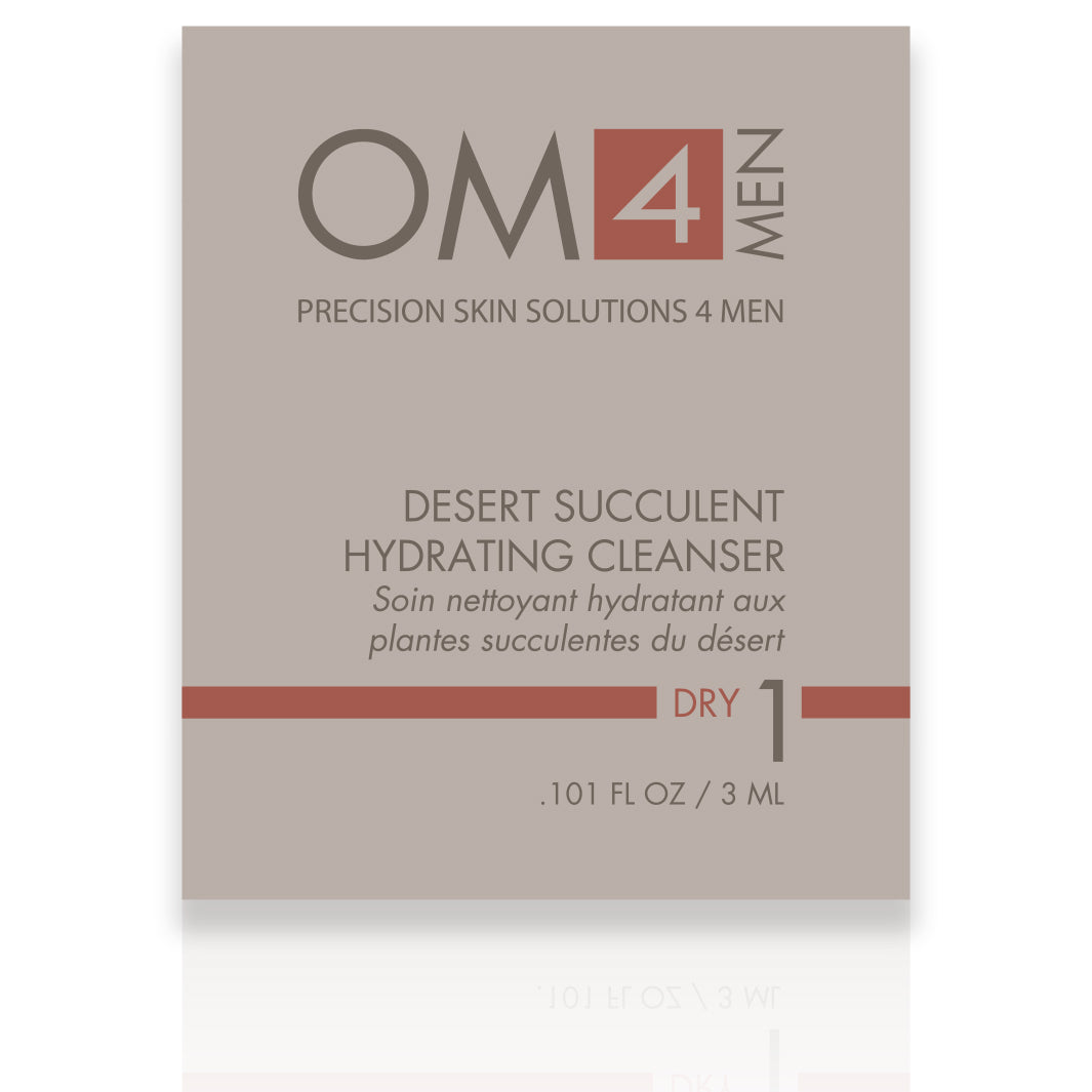 Organic OM4 Men's Hydrating Cleanser for Dry Skin - Step 1 Desert Succulent Formula | Daily Face Wash & Post-Shave Moisturizer for Men