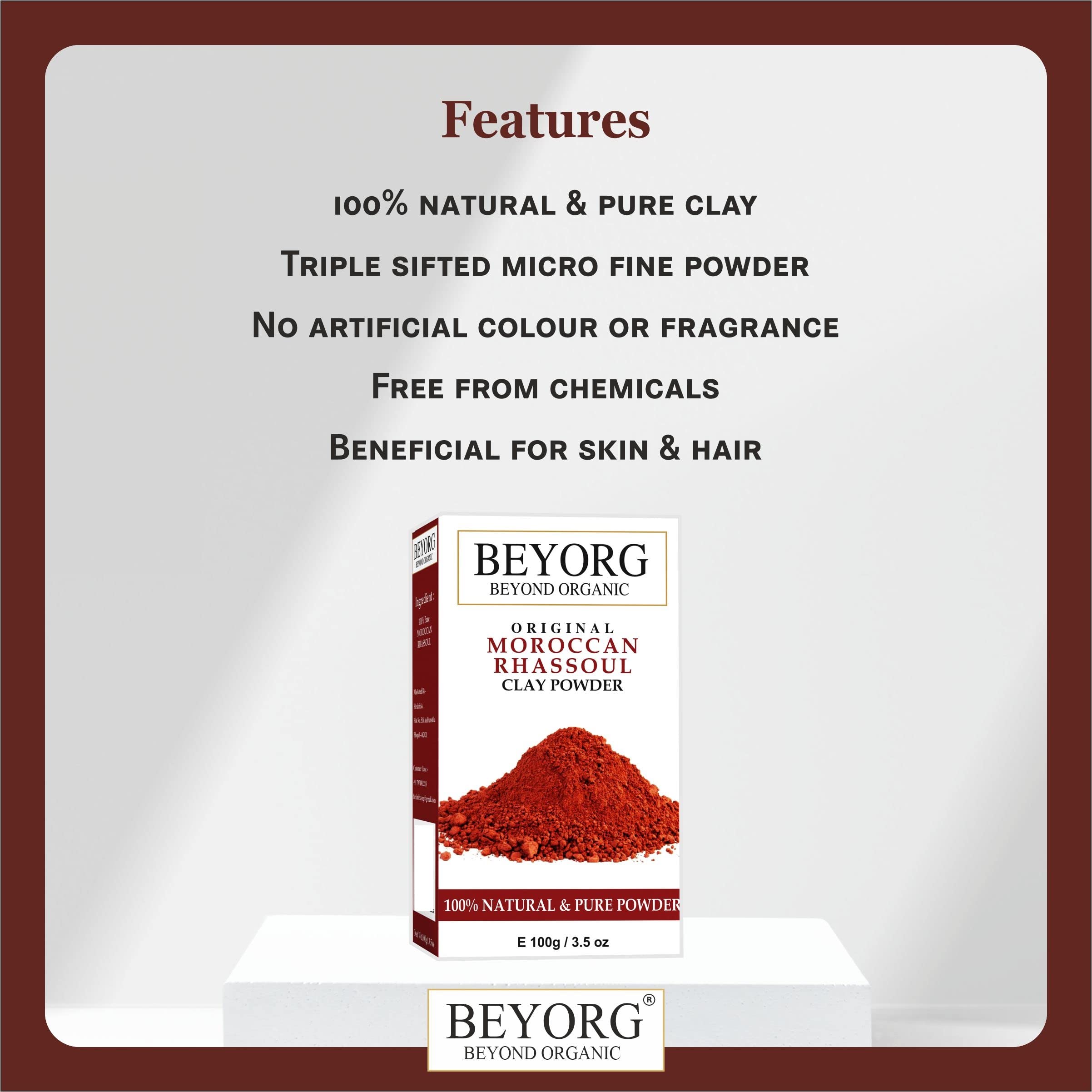 Kaolin Clay Powder & Moroccan Rhassoul Clay Powder for Acne Treatment - Natural Face Mask for Clear Skin, Blemish Removal & Skin Care | Perfect for Detoxifying, Deep Cleansing & Glowing Complexion