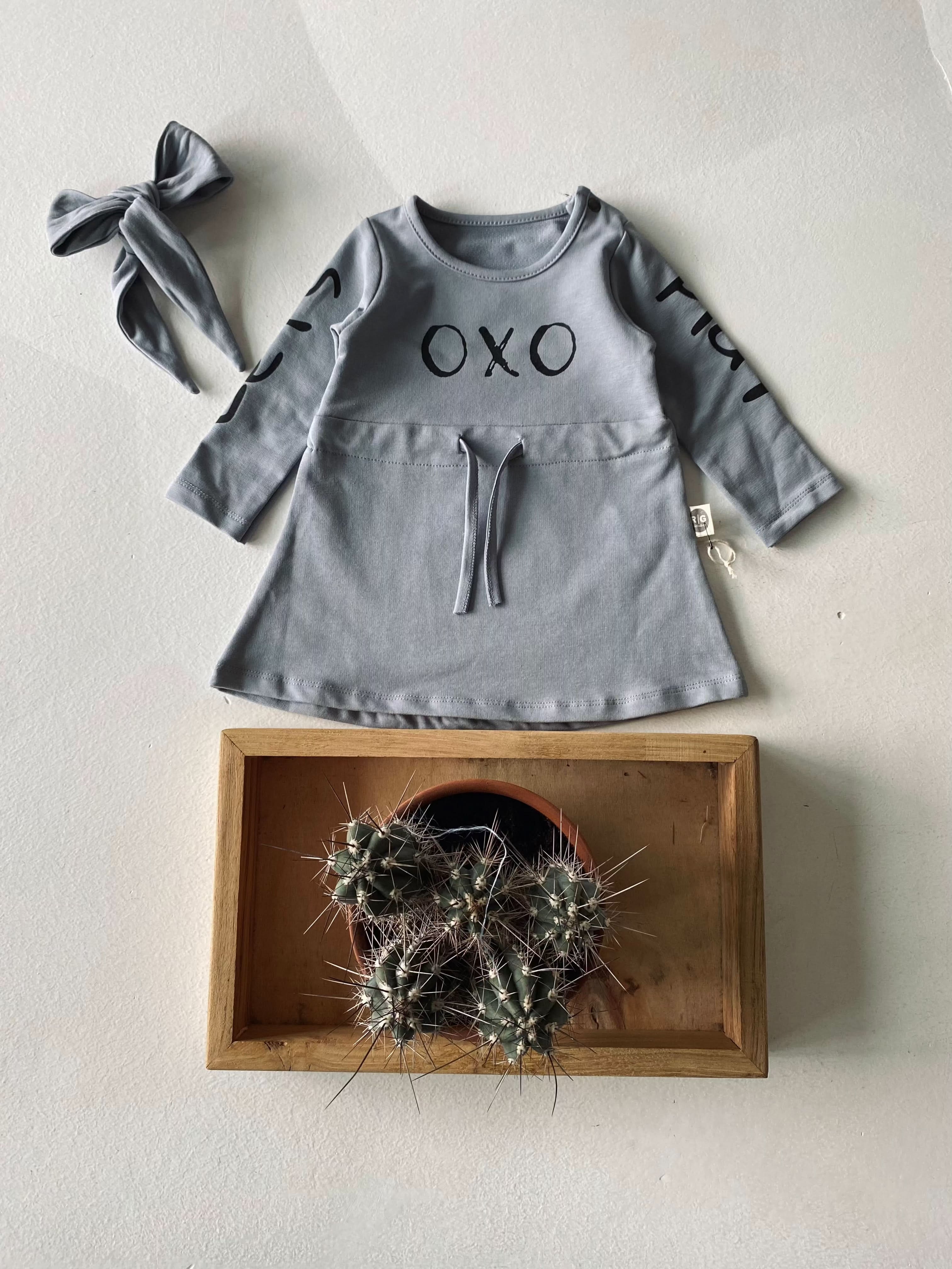 OXO Floral Print Baby Dress and Headband Set - Soft Cotton Outfit for Newborn Girls - Perfect for Photoshoots, Parties & Special Occasions