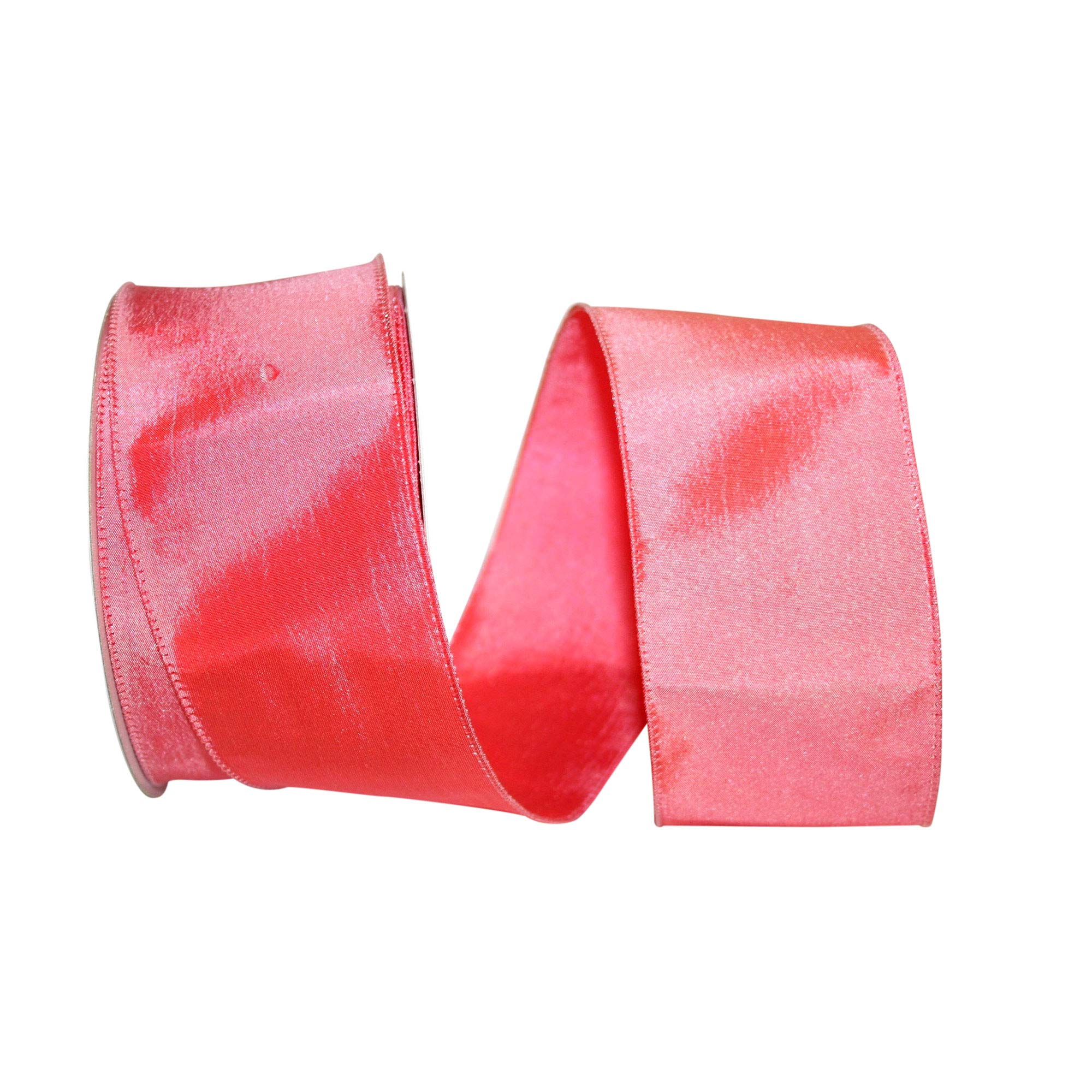 Reliant Ribbon Katy May 2 Wired Edge Ribbon - 2.5 Inch x 25 Yards Coral Ribbon for Gift Wrapping, Floral Arrangements, Wedding Decorations & DIY Crafts