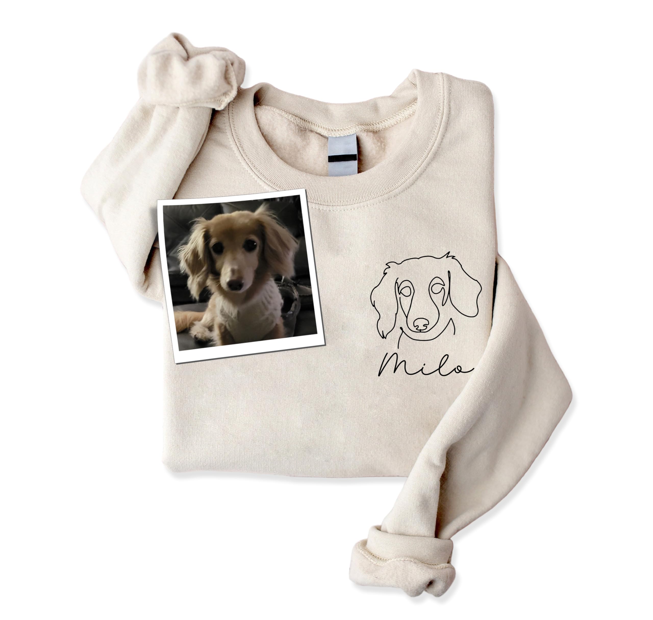 Custom Personalized Dog Hoodie Sweatshirt - Design Your Own Pet Line Art from Photo | Unique Dog Dad & Dog Mom Apparel | Perfect Gift for Dog Lovers & Pet Owners | Ideal for Walks, Pet Photos & Cozy Days