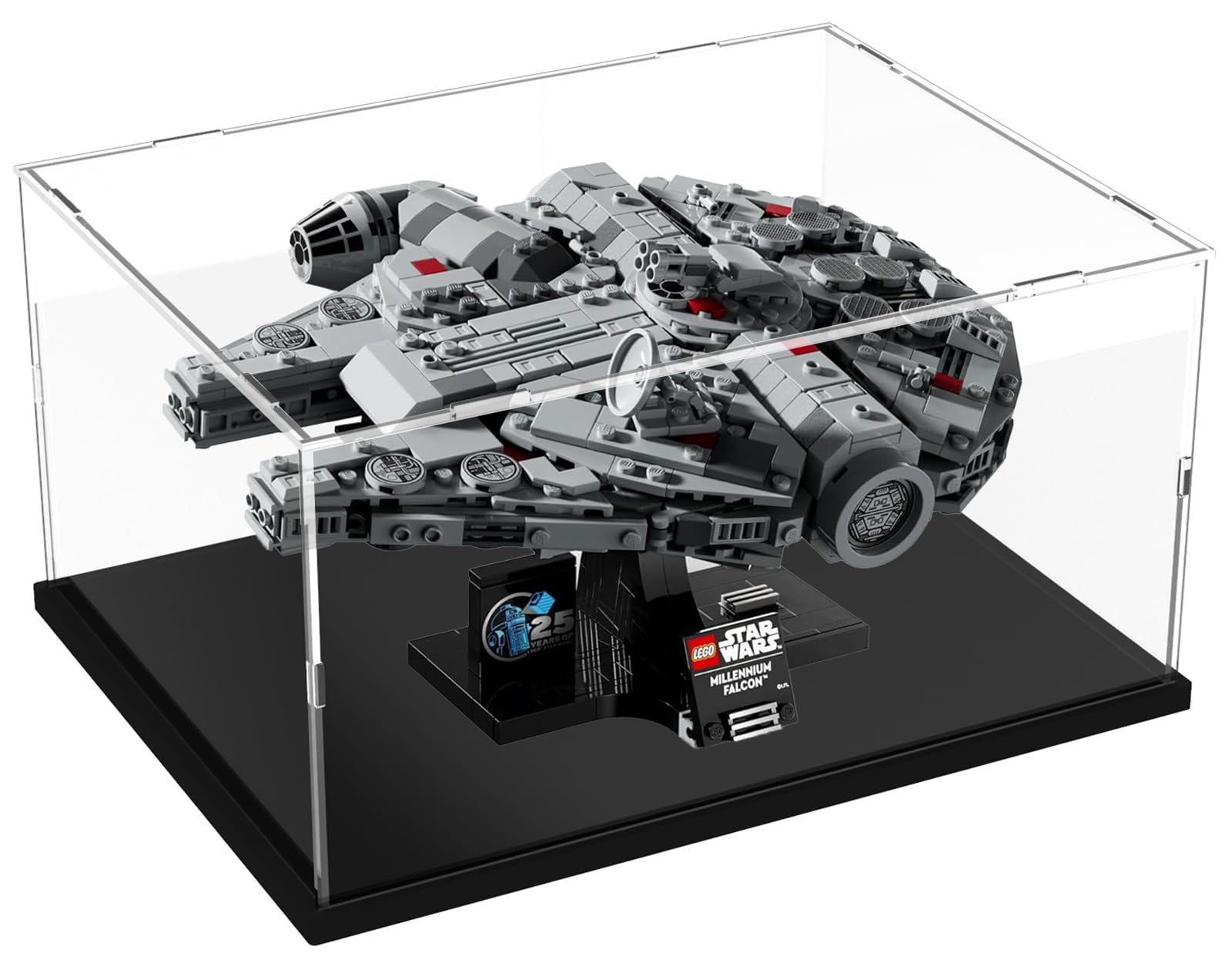 Acrylic Display Case for Lego Star Wars 75375 Starship Model - Clear Large Dustproof Showcase with Black Base (15.7x11.8x7.9 Inch) - Perfect for Collectibles, Countertop Display & Home Decoration
