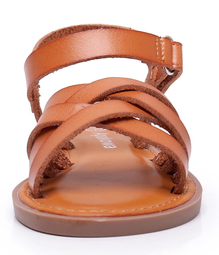 **Apakowa Girls' Open Toe Princess Flat Sandals - Strappy Summer Shoes for Toddler, Little Kid & Big Kid - Perfect for Beach, Park & Casual Outings**