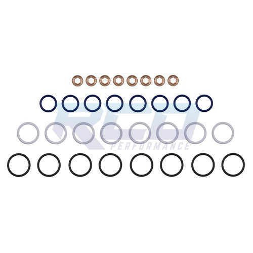 Fel Pro 2003-2010 Ford 6.0L Powerstroke Diesel Fuel Injector O-Ring Seal Kit - Replacement for Ford F250 F350 Super Duty Trucks (Works with 6.0L V8 Turbo Diesel Engines) - Perfect for Fuel System Maintenance & Leak Prevention