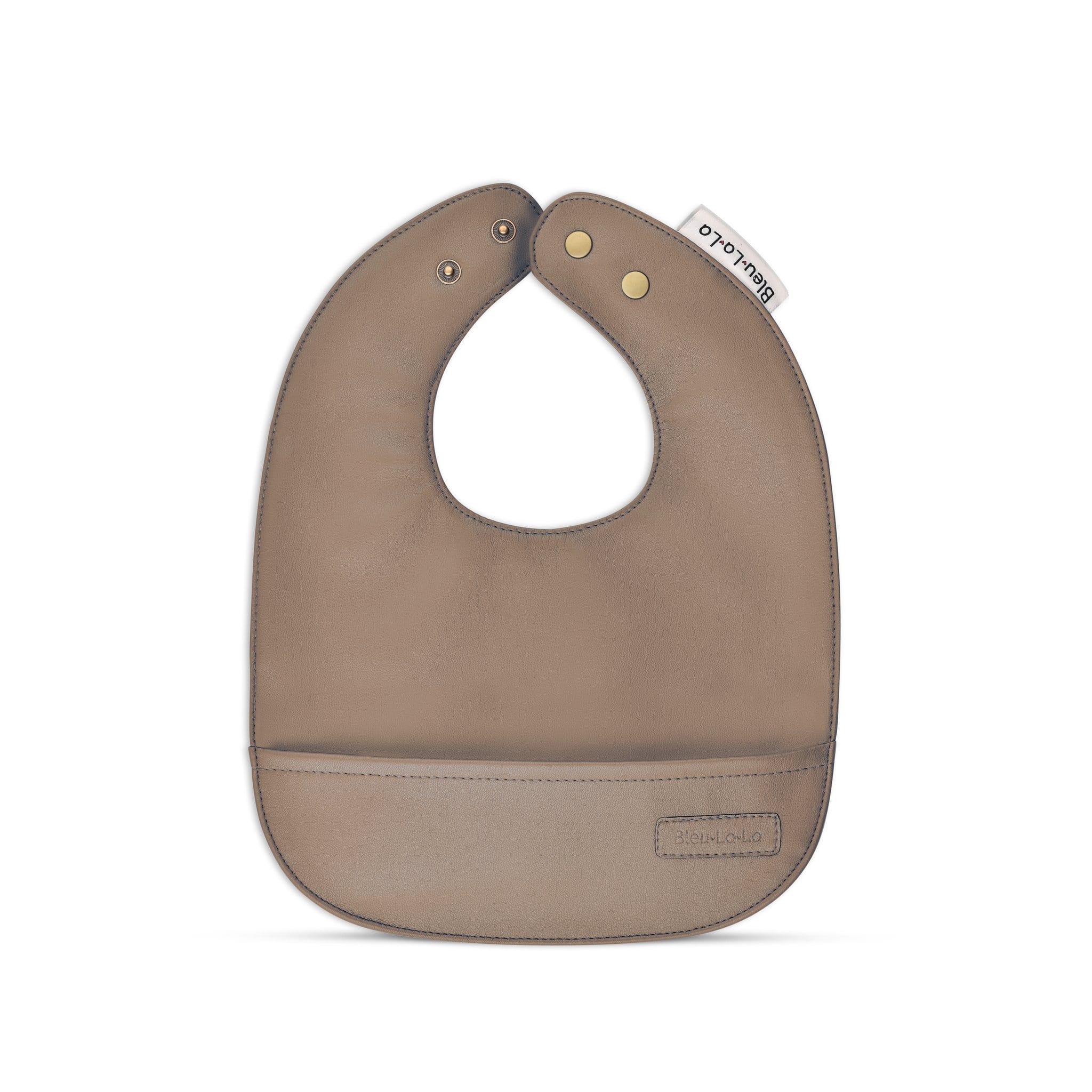 Bleu La La Classic Vegan Leather Bib - Eco-Friendly & Stylish Baby Bib for Mess-Free Feeding, Perfect for Infants & Toddlers at Home or On-the-Go