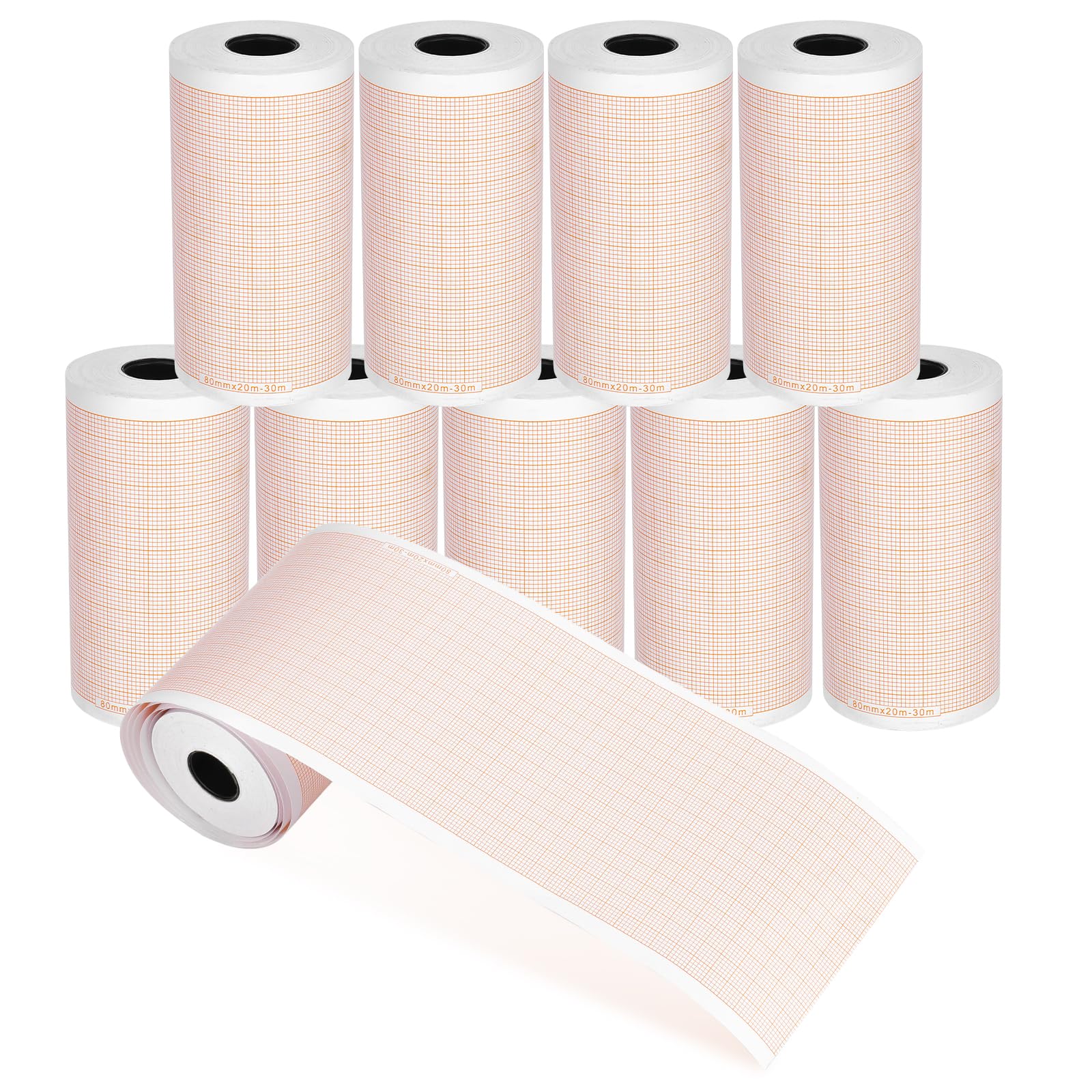 ECG Paper Roll - 10 Pack Thermal EKG Paper, 80mm x 20m ECG Recording Paper for ECG Machines - Perfect for Hospitals, Clinics & Home Health Monitoring