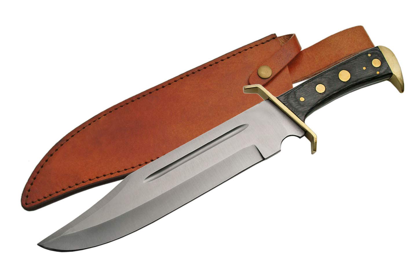 SZCO Supplies Premium Sable Bowie Knife - High Carbon Steel Blade, Wood Handle - Hunting, Camping, Outdoor Survival Gear