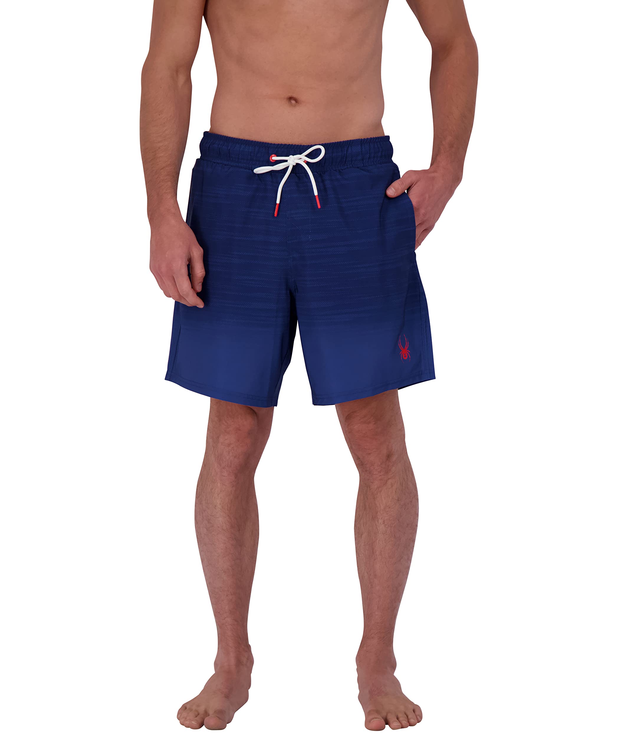 **Spyder Men's Quick-Dry Stretch 7-inch Board Swim Trunks with UPF 50+ Sun Protection, Pockets & Mesh Brief Liner - Gym Shorts for Swimming, Beach, Pool & Workout**