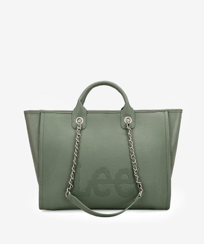 Lee Genuine Grain Leather Chain Strap Shoulder Bag for Women - Stylish Crossbody Purse for Work, Travel & Everyday Use