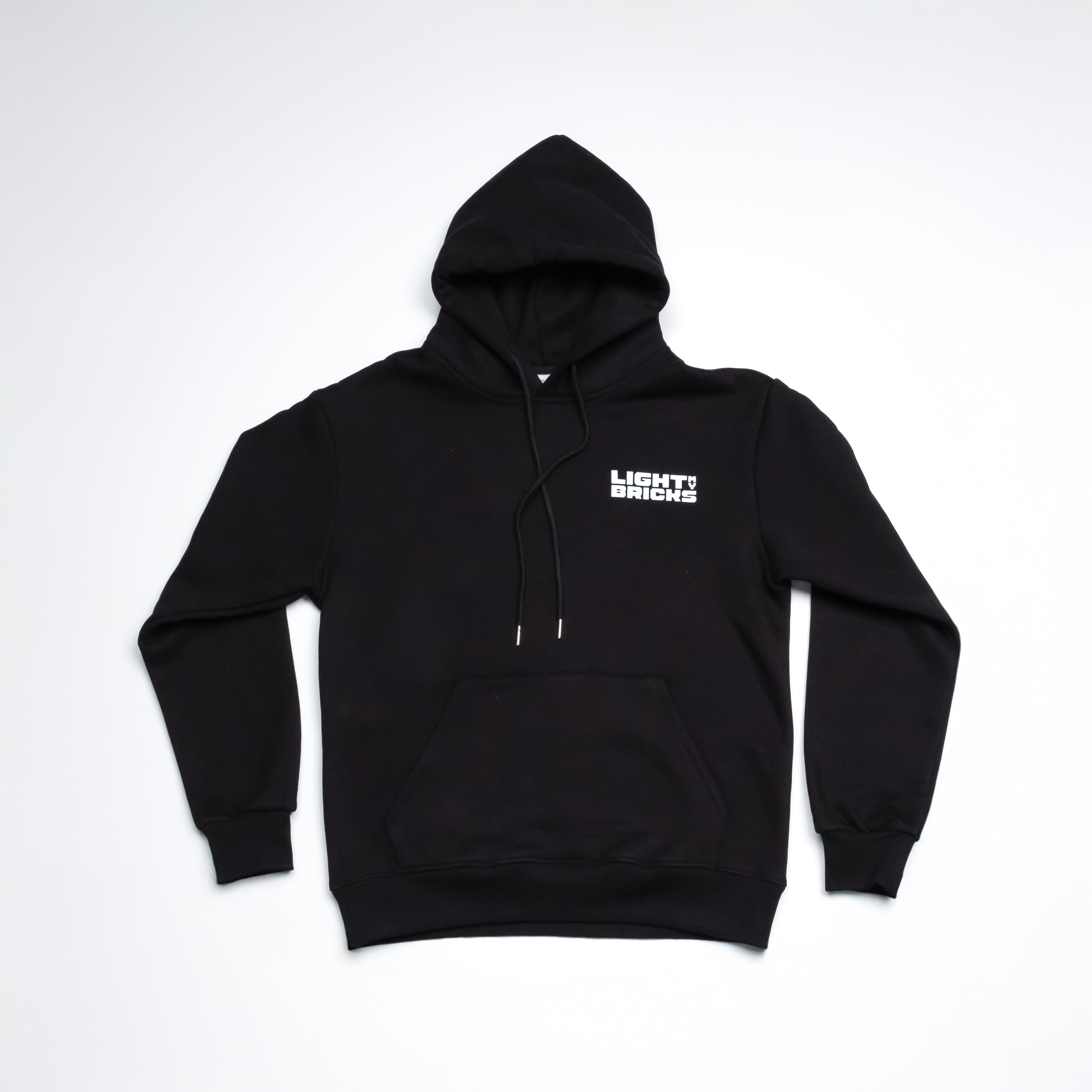 Light My Bricks™ Official Logo Hoodie - Premium Cotton Pullover for LEGO® Fans - Perfect for Casual Wear & Fan Events