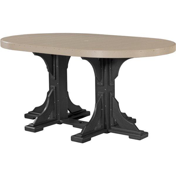 4ft x 6ft Oval Dining Table - Poly Resin Outdoor Patio Table for Garden, Poolside & Backyard Entertaining - Weatherproof & Durable