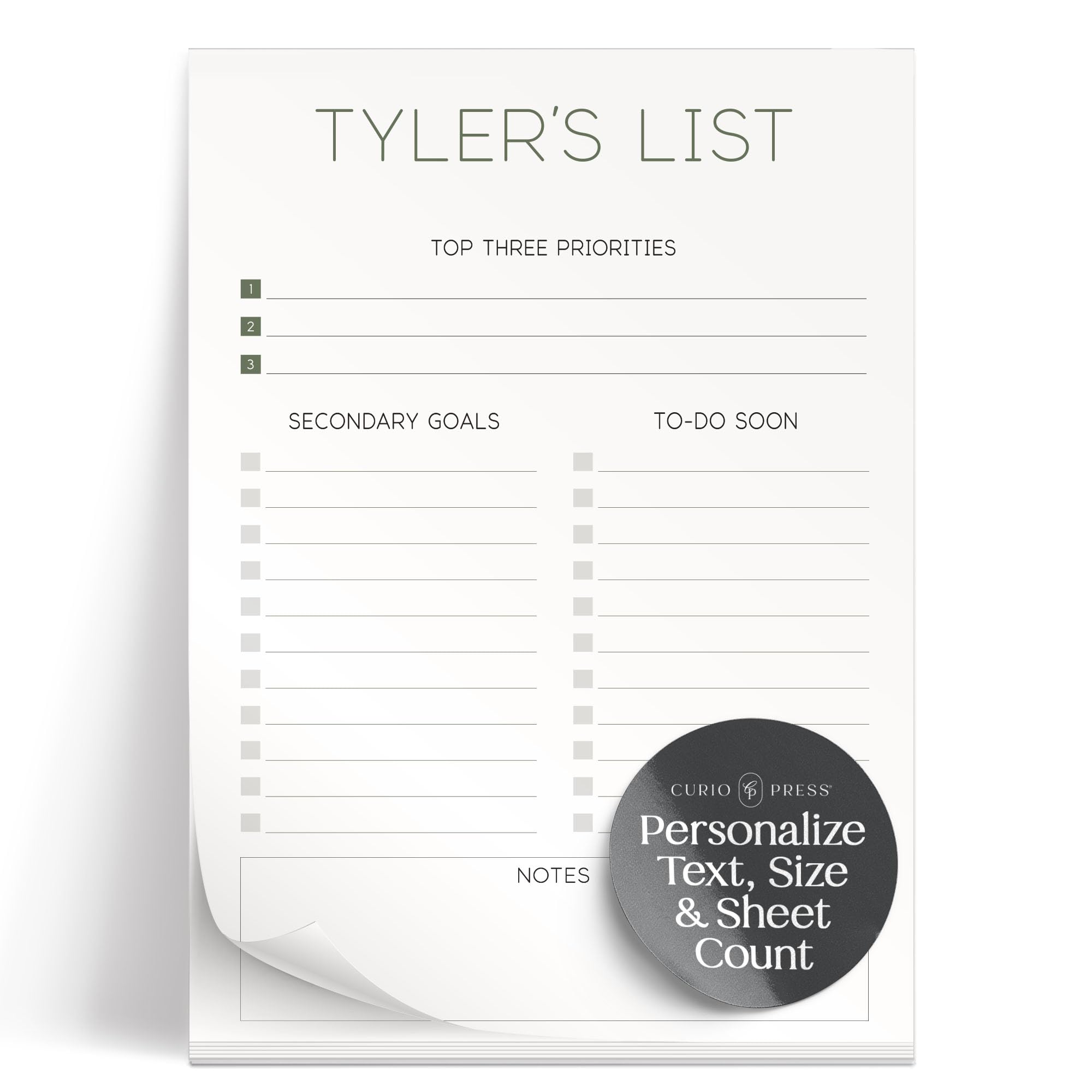 Custom Personalized To Do List Notepad - 50 or 100 Sheet Task Planner, Desk Checklist Notepad for Office & Home Organization - Perfect Gift for Coworkers, Students & Professionals - Boost Productivity with Daily Planning & Goal Tracking