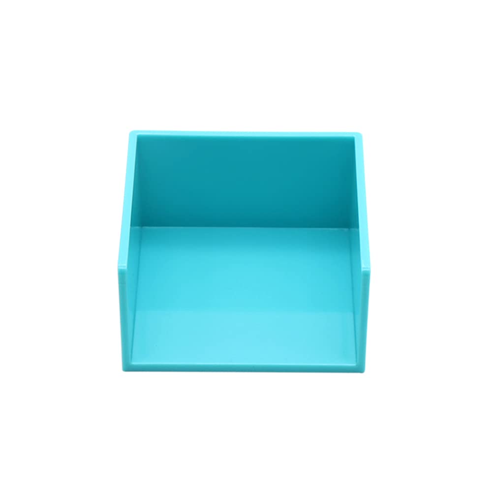 Blue Sticky Notes Cube Holder - 3x3 PS Memo Organizer for Desk, Home & Office - Perfect for Notes, Reminders & Office Organization (Blue)