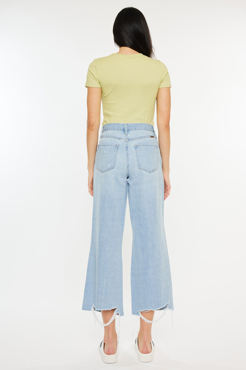 Mariyah Ultra High Rise Cropped Wide Leg Jeans for Women - Trendy Stretch Denim Pants for Casual Outfits & Street Style Fashion