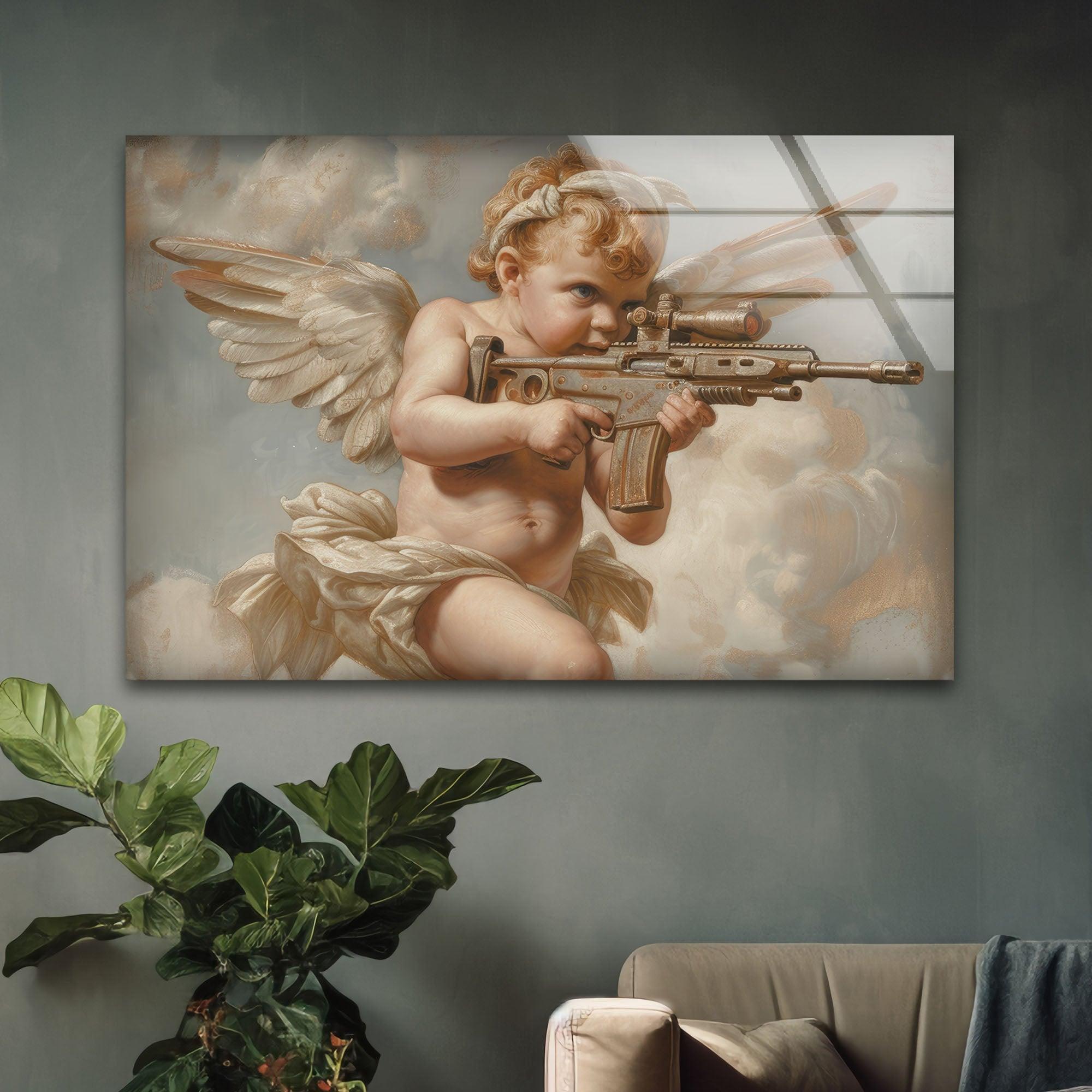 Baby Angel Glass Wall Art - Handcrafted Nursery Decor for Baby Rooms, Christening Gifts & Home Wall Decor | Perfect for Nurseries, Bedrooms & Spiritual Spaces