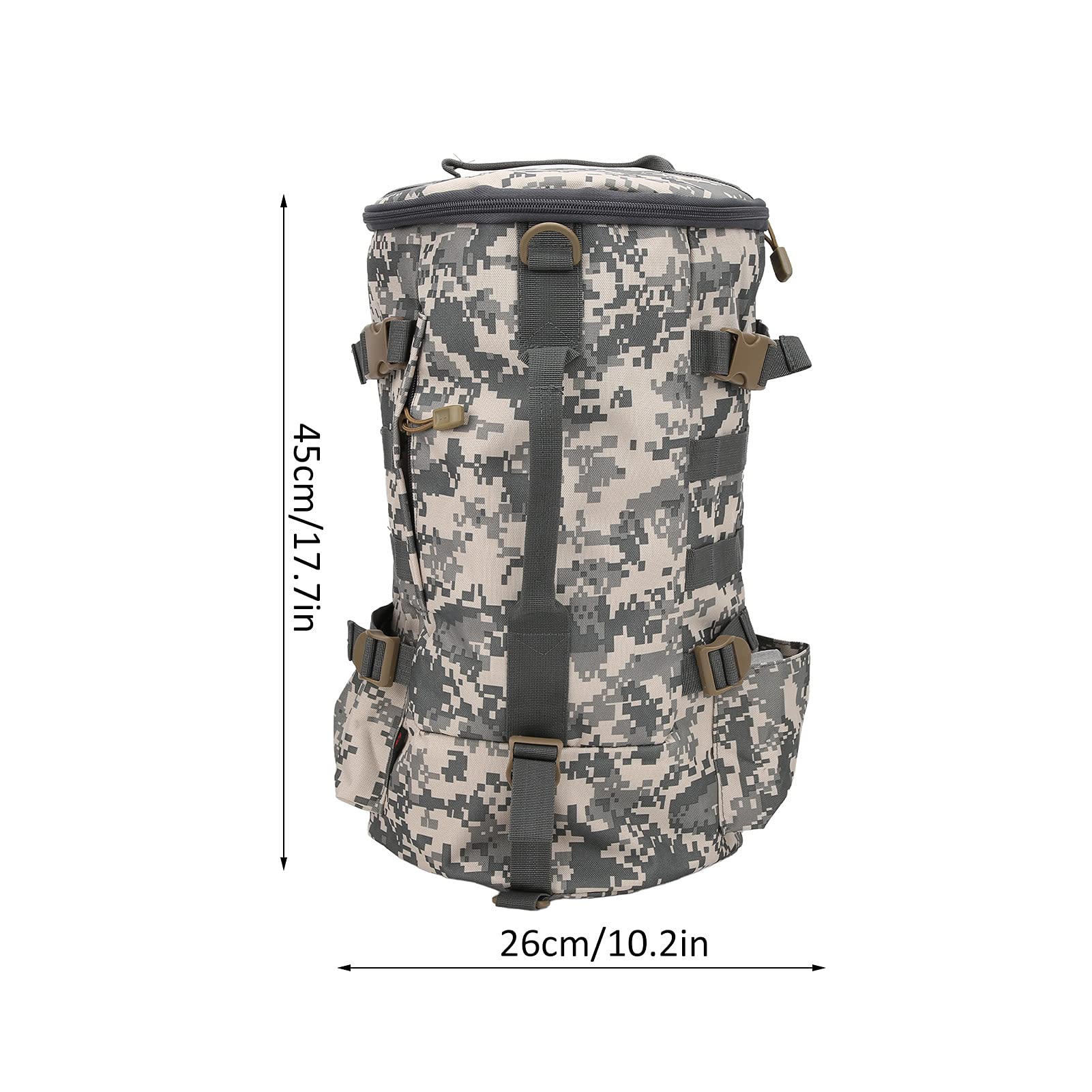 Waterproof Fishing Tackle Backpack with Rod Holder - Durable Cylindrical Fishing Gear Storage Bag for Organizing Fishing Accessories & Tackle | Perfect for Outdoor Fishing Trips, Boat Fishing & Shore Angling