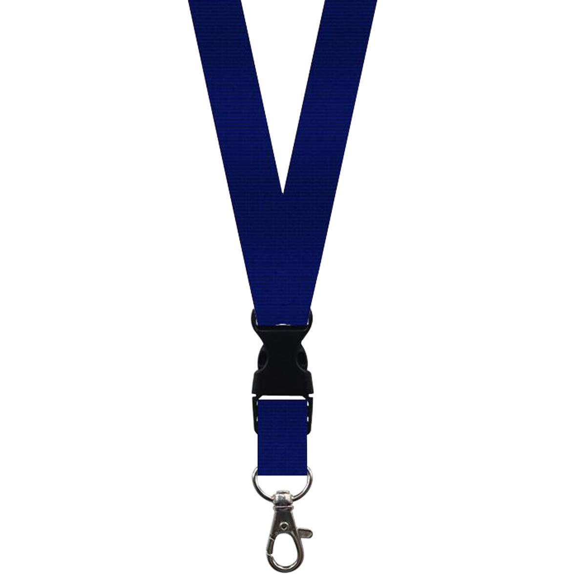 5 Pack Breakaway Lanyards for ID Badges & Keys - Quick Release Safety Straps for Work & Events - Dark Blue