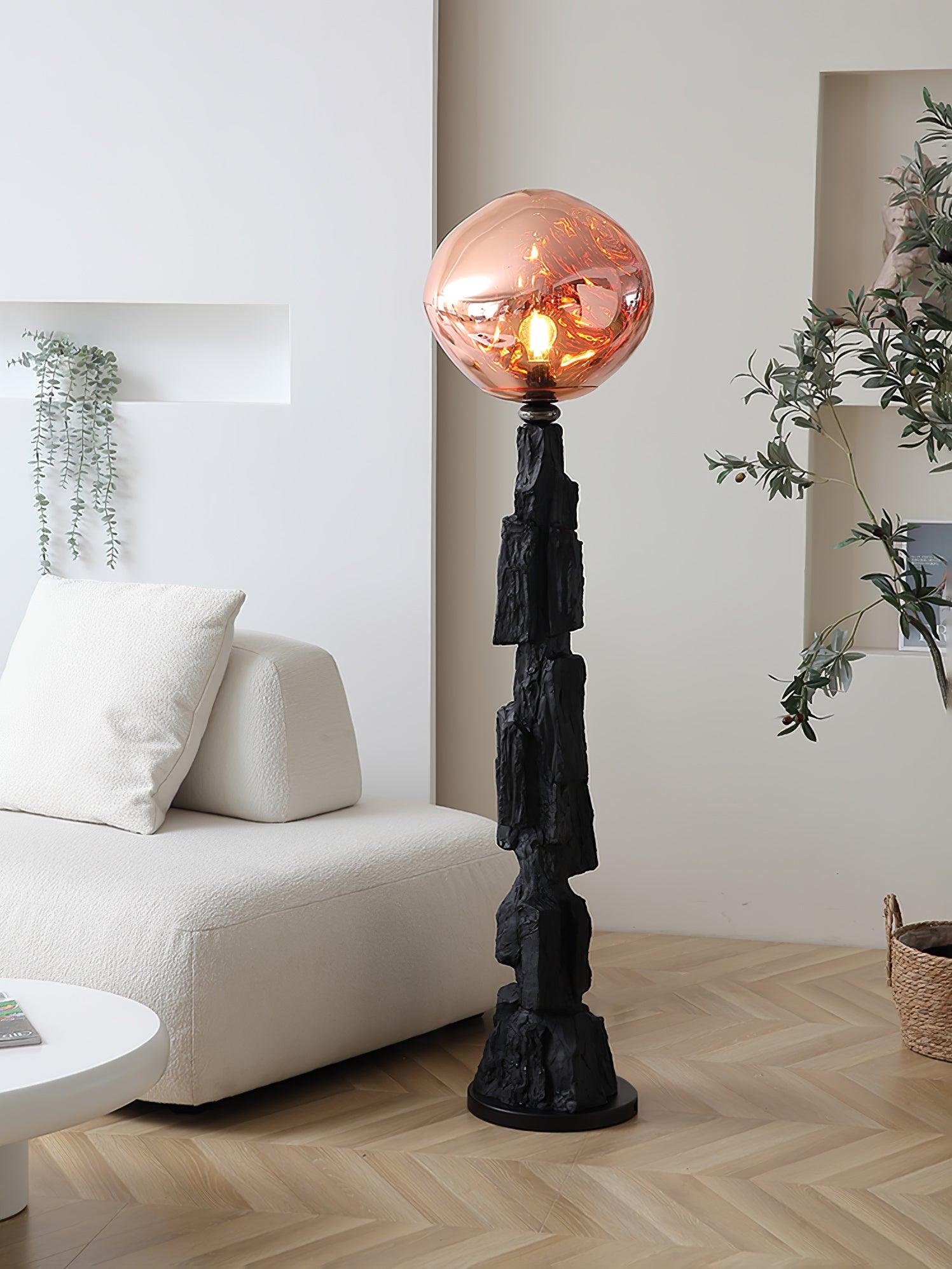 Modern Charcoal Lava Floor Lamp - Adjustable LED Standing Light for Living Room, Bedroom & Office - Perfect for Reading, Relaxation & Ambient Lighting