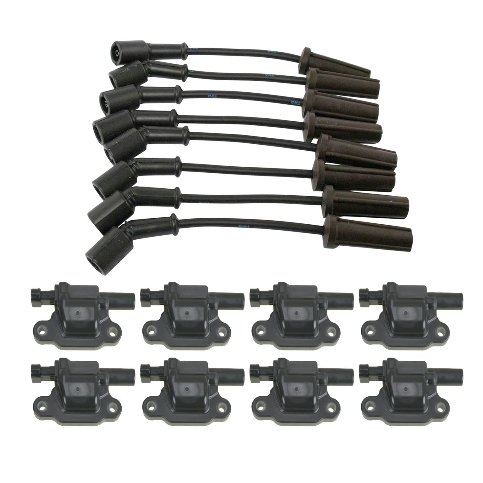 High-Performance Ignition Coil & Spark Plug Wire Set - Compatible with 09-20 Buick, Cadillac, Chevrolet, GMC, Hummer, Pontiac & Saab Models - Improves Engine Performance & Fuel Efficiency - Perfect for DIY Auto Repairs & Maintenance