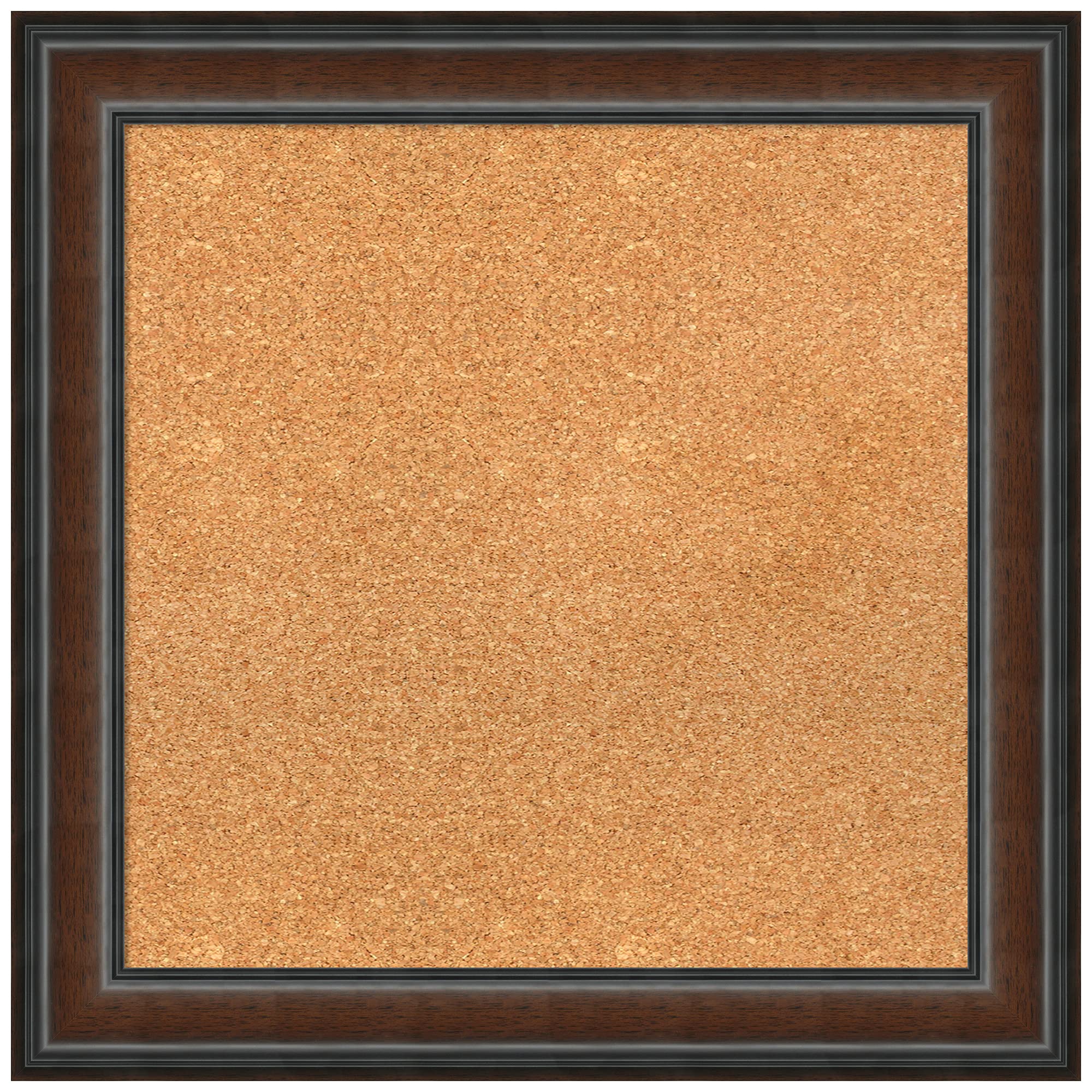 Custom Natural Cork Bulletin Board - 25x25 Inches (Various Sizes Available) with Premium Cyprus Walnut Wood Frame - Wall Organization Board, Pin Board for Office, Home, or Classroom - Medium Size Home Decor & Message Center