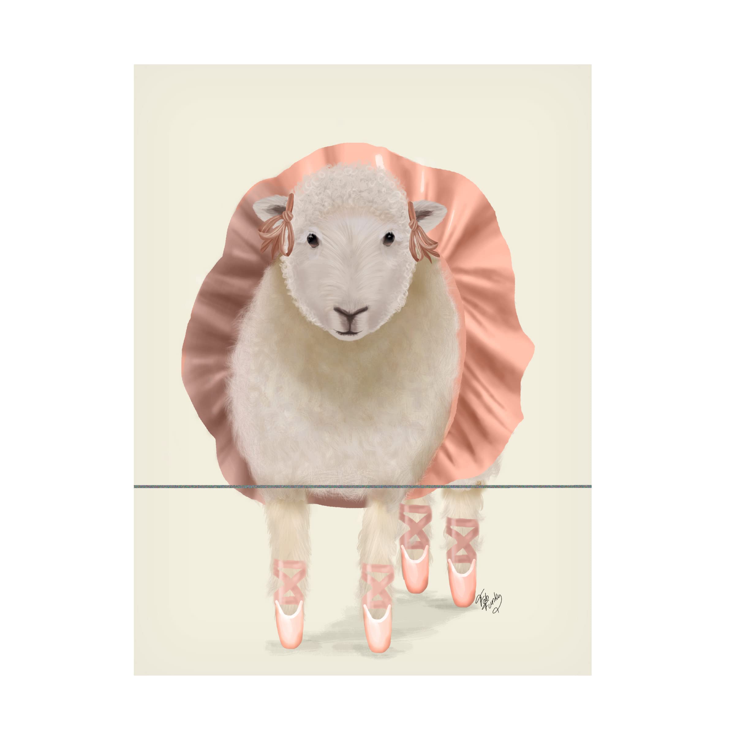 Fab Funky 'Ballet Sheep 1' Canvas Wall Art Print - Modern Home Decor for Living Room, Bedroom & Office | Trademark Fine Art Collection