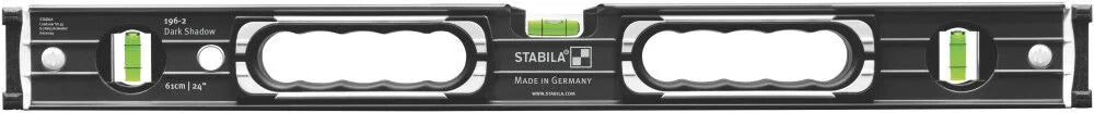 Stabila Dark Shadow Type 196 2-Piece 24 Inch & 48 Inch Aluminum Level Set with Carrying Case STA 37348 - Perfect for Construction, Carpentry, and DIY Home Projects