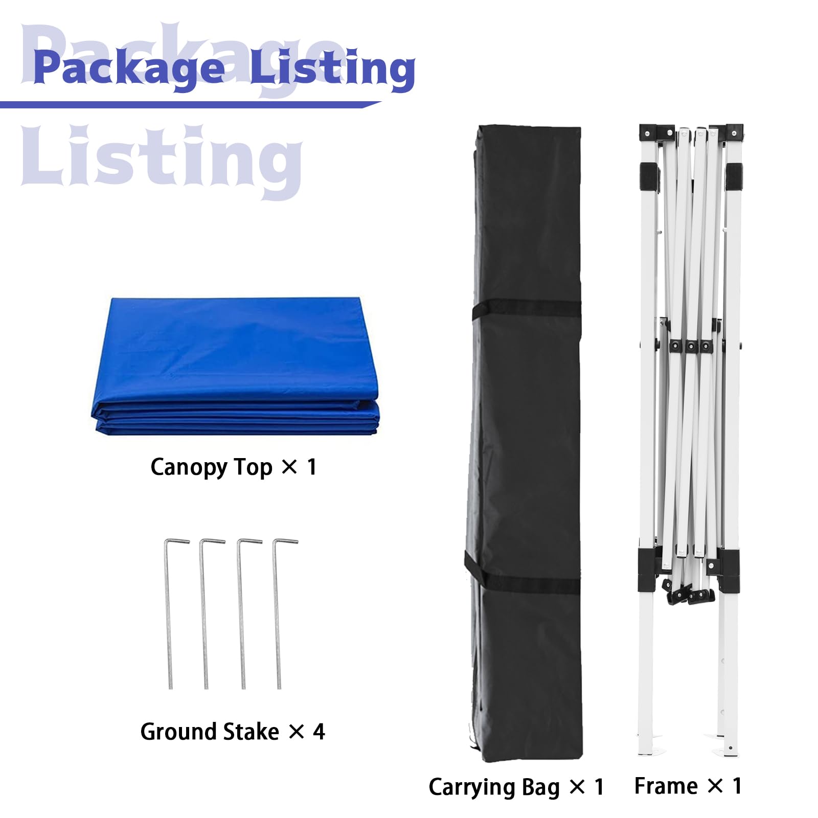 10x10 FT Pop Up Canopy Tent with Slant Legs & Carrying Bag - Portable Outdoor Instant Shelter for Patio, Garden, Beach, Camping & Events - Waterproof 8x8 FT Canopy Cover (Blue) - Perfect for Picnics, Tailgating & Outdoor Parties