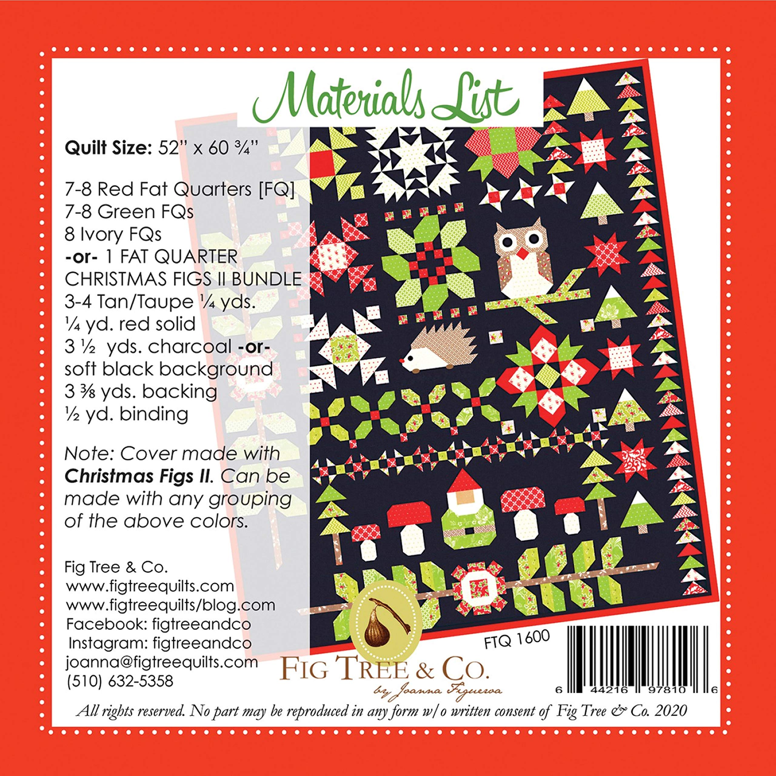 Fig Tree & Co. FTQ1600 Woodland Wonderland Quilt Pattern Booklet - DIY Quilting Guide for Home Decor, Baby Nursery & Gift Ideas