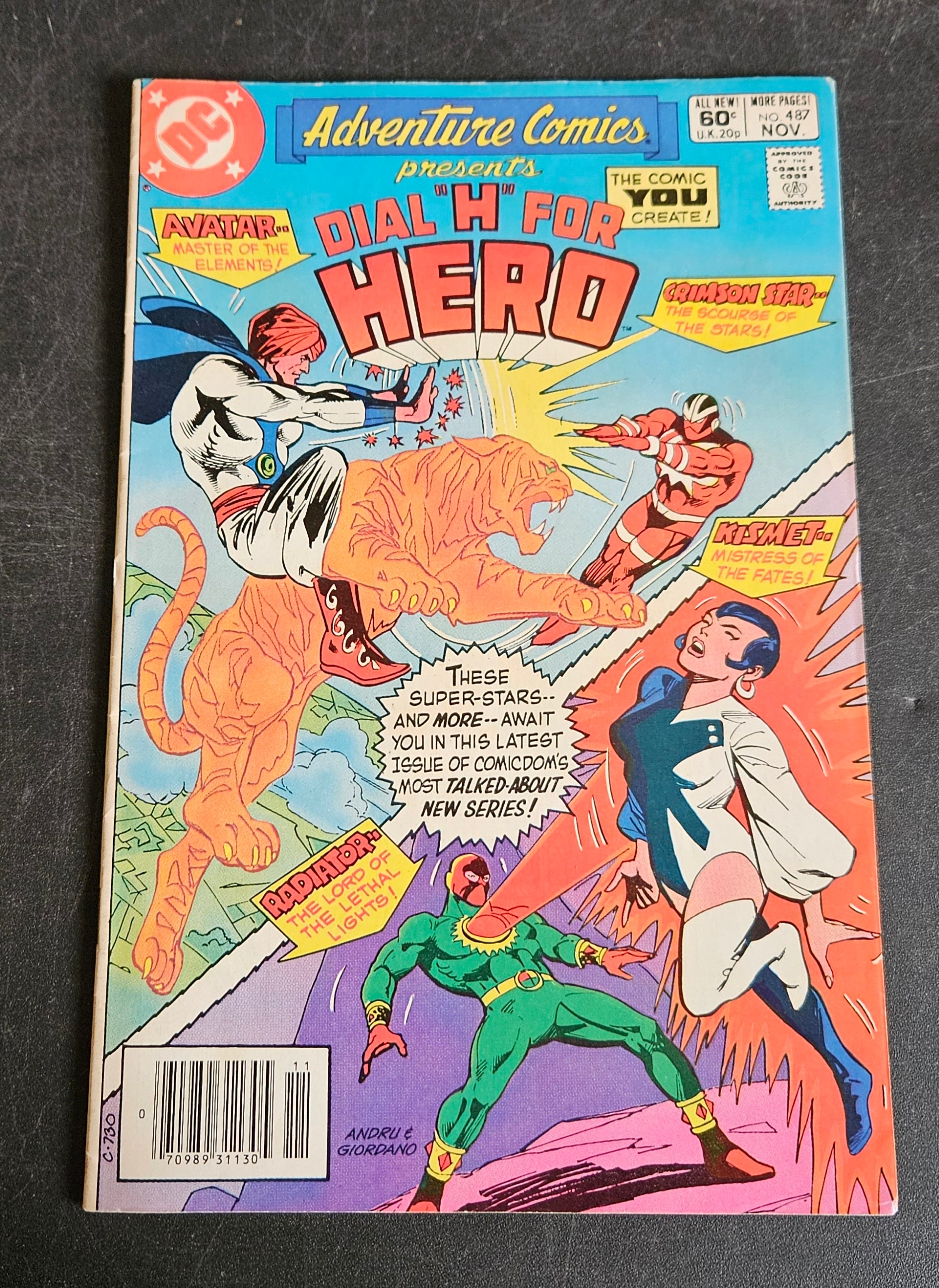 Adventure Comics #487 Nov - Dial H for Hero DC Comic Book by Andru & Giordano | Vintage Collectible, Superhero Story for Comic Enthusiasts & DC Fans