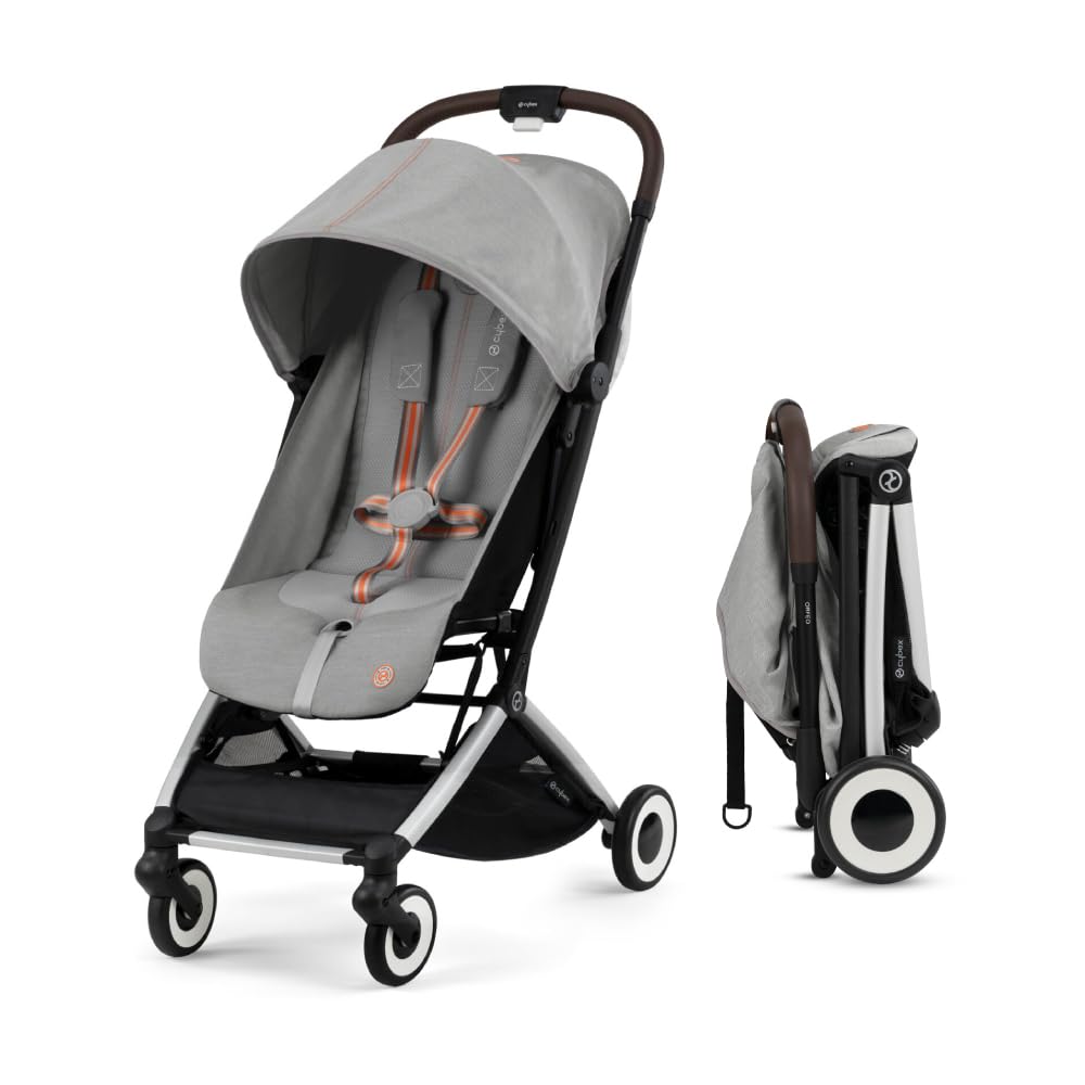 Cybex Orfeo Ultra-Lightweight Compact Travel Stroller - Lightweight Baby Stroller for Airplane & Car Travel, Easy Fold, Lava Grey - Perfect for City Walks, Shopping & Family Vacations