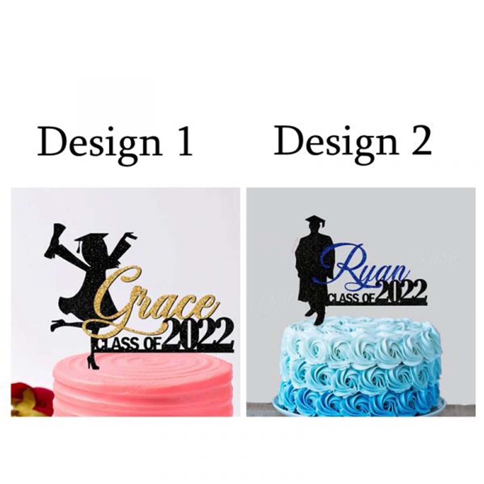 Custom Graduation Cake Topper 2025 - Personalized Class of 2025 Cake Decorations - Congratulations Cake Topper for High School & College Graduation Parties (Style 1) - Perfect for Graduation Cakes, Cupcakes & Dessert Tables