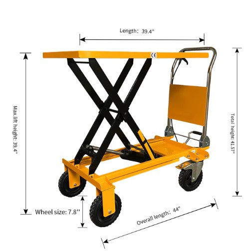 Apollolift A 2013 Single Scissor Lift Table - 440 lbs Capacity, 39.4