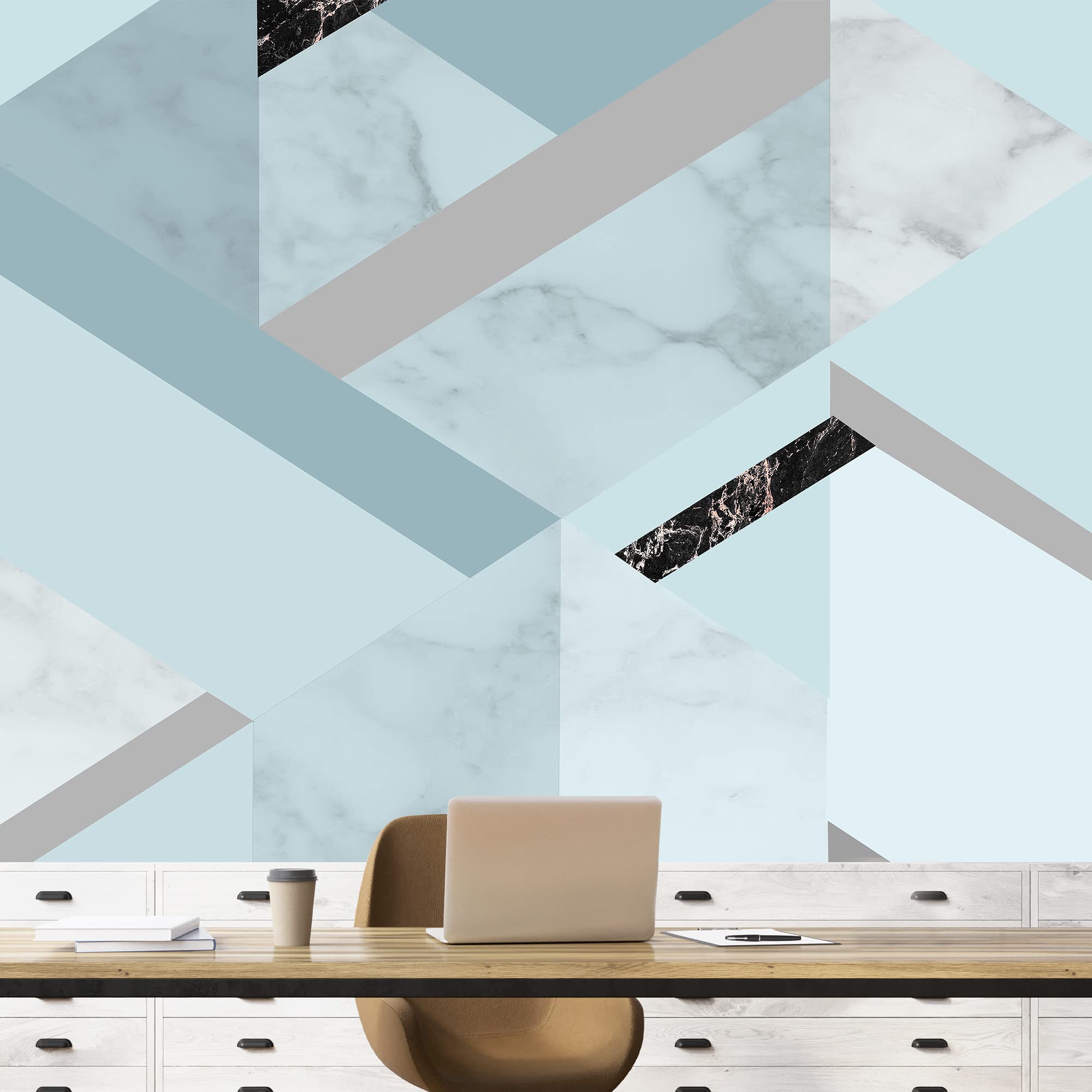 Abstract Geometric Peel and Stick Wallpaper - Removable Wall Mural for Bedroom Decor (100x144 inches) - Perfect for Accent Walls, Nursery, Living Room & Home Office