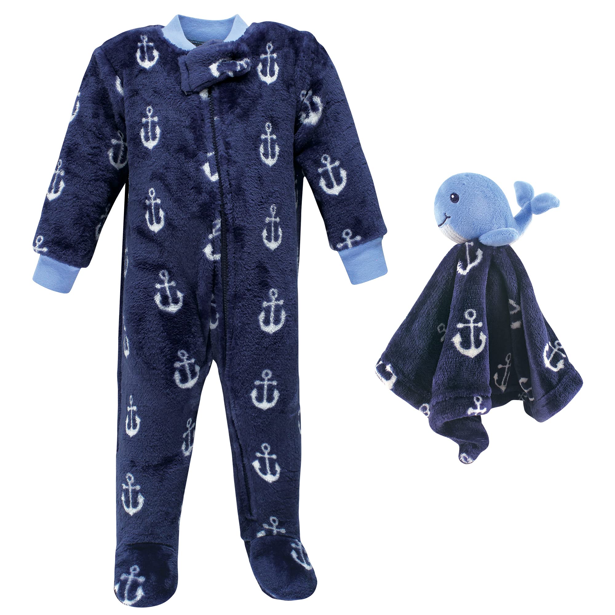 Hudson Baby Girls' Flannel Plush Sleep & Play Outfit with Security Toy - Soft & Cozy Pajama Set for Toddler Bedtime & Nursery Comfort