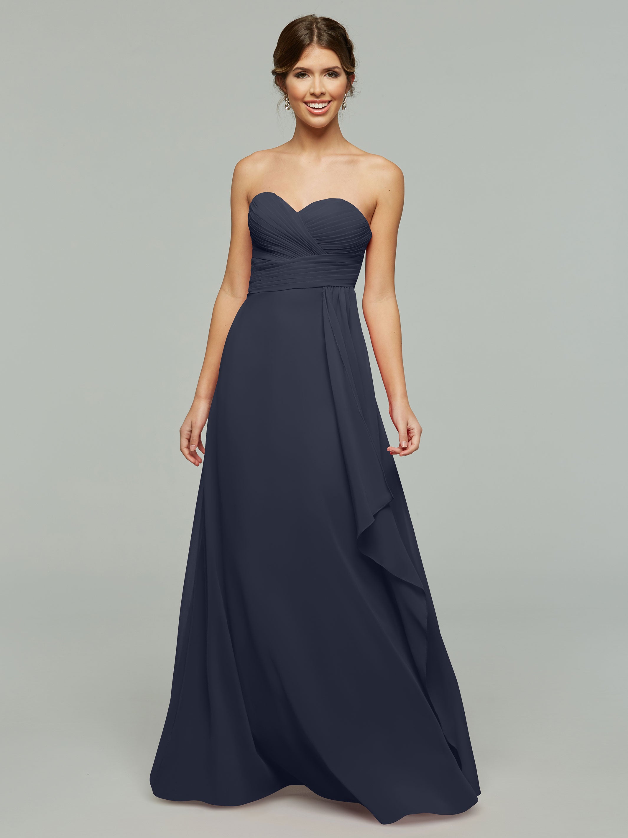 Elegant 80046 Chiffon Sheath Bridesmaid Dress with Sweetheart Neckline - Perfect for Weddings, Formal Events & Special Occasions
