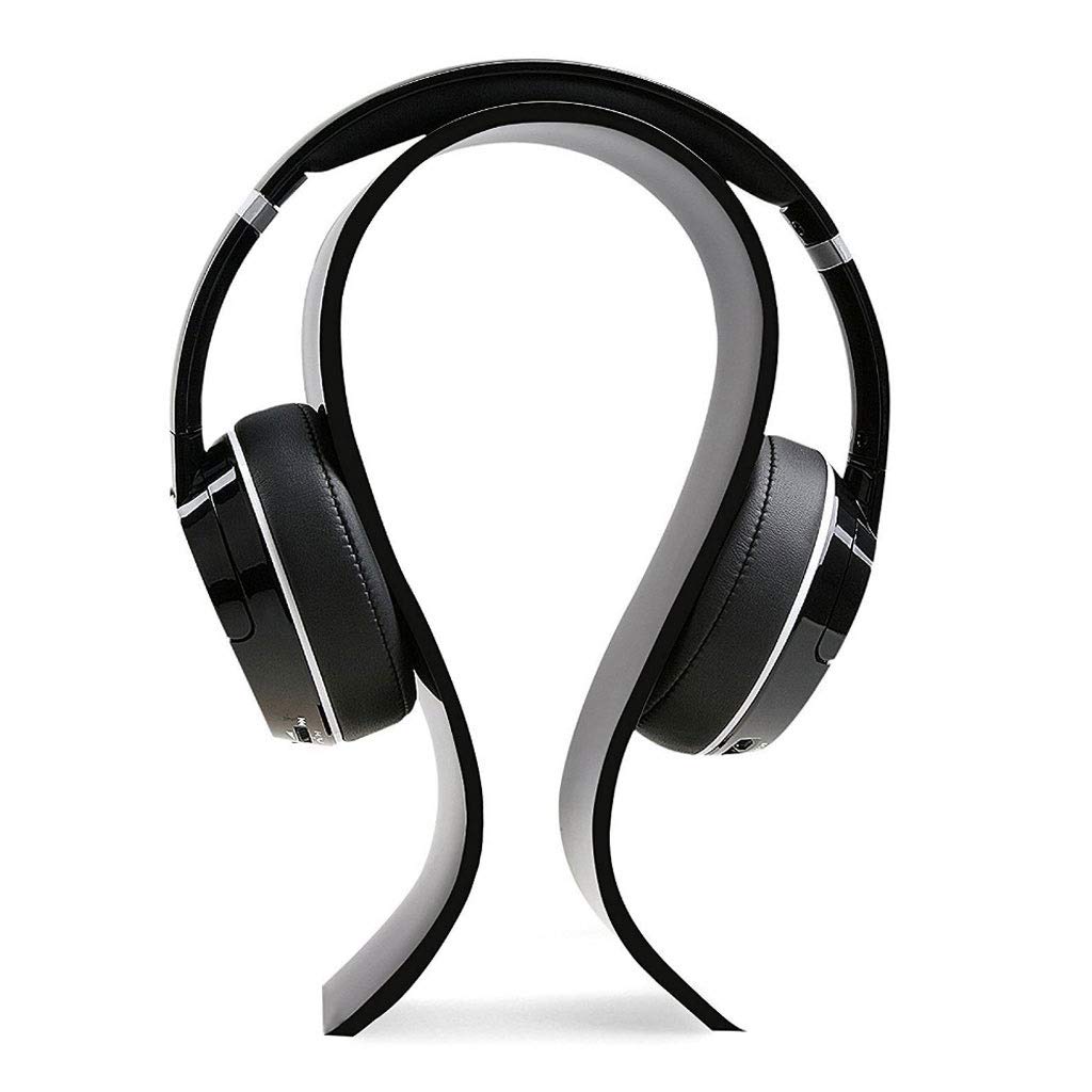 Universal Acrylic Headphone Stand Holder - Stylish Display for Earbuds, Headsets & Gaming Accessories - Fits All Headphone Sizes (Black) - Perfect for Desk, Office & Gaming Setup