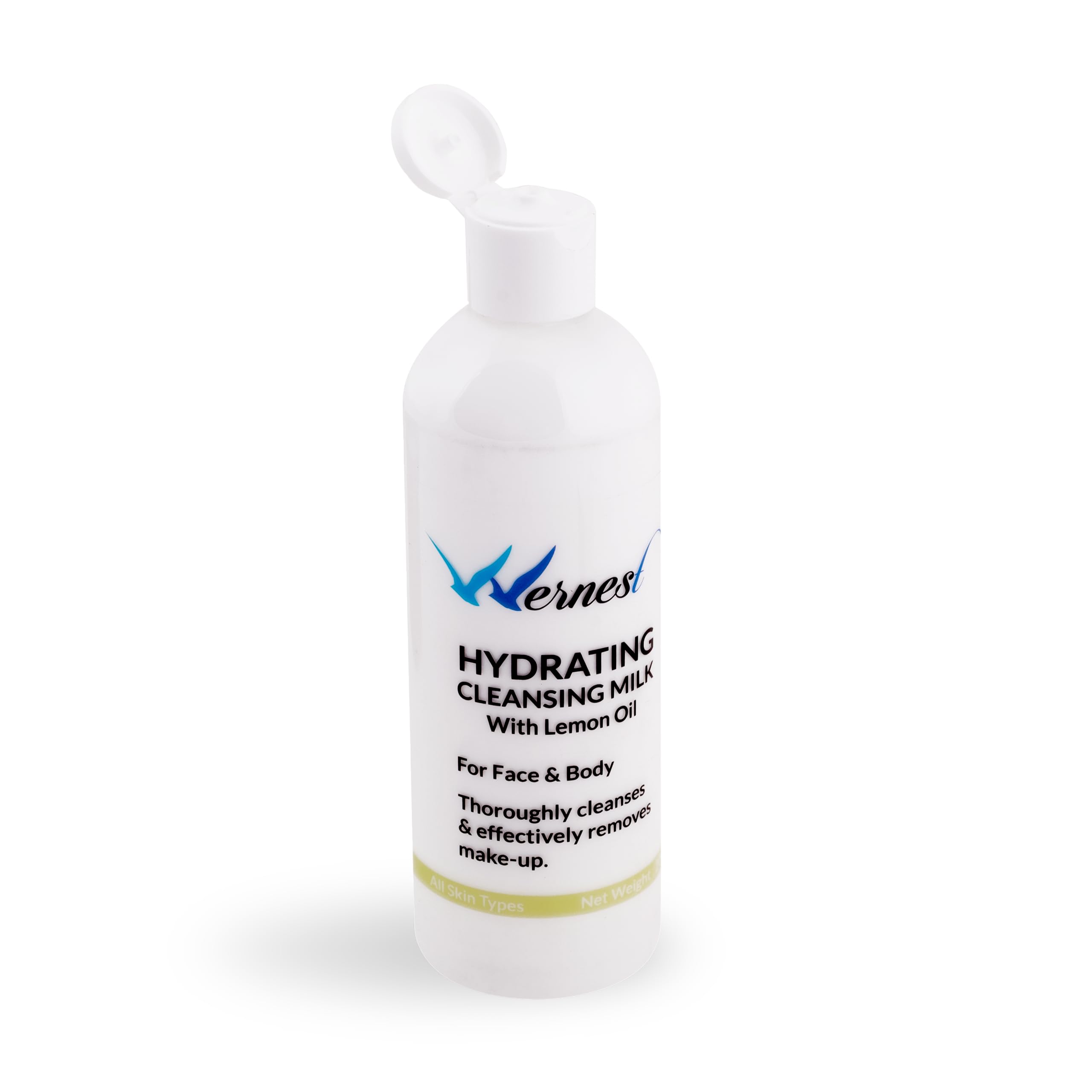 Wernest Hydrating Cleansing Milk with Lemon Oil - Natural Antiseptic Face Wash for Healthy, Fresh & Youthful Skin - 200ml Gentle Daily Cleanser for Dry, Sensitive & Acne-Prone Skin - Perfect for Morning & Night Skincare Routine
