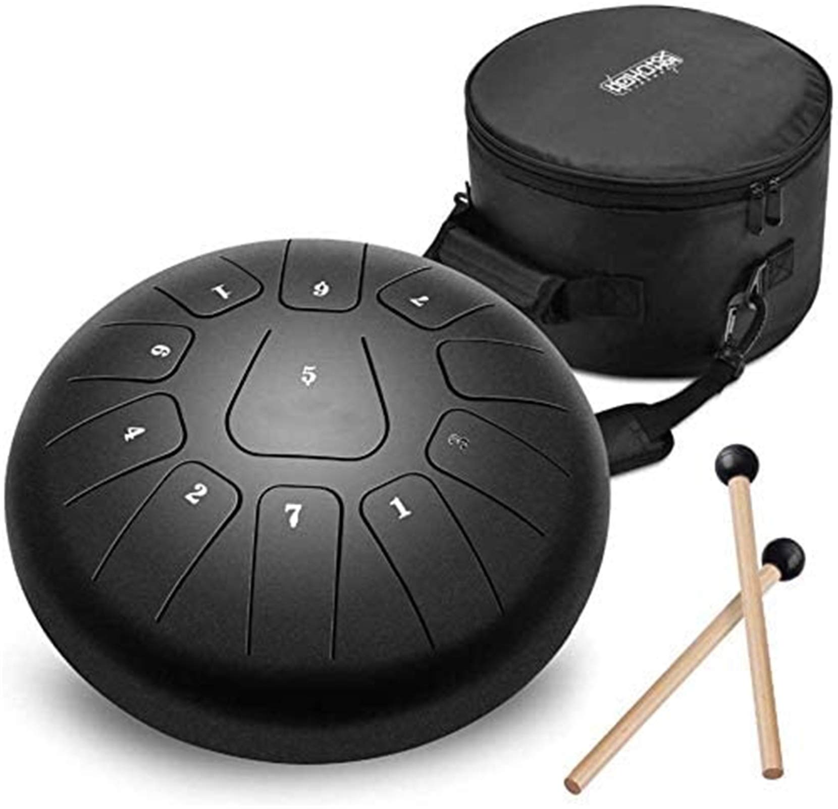 10 Inch 11 Note Steel Tongue Drum with Travel Bag & Mallets - Handpan Style Percussion Instrument for Yoga, Meditation, Sound Therapy & Stress Relief - Perfect for Music Lovers, Beginners & Healing Sessions