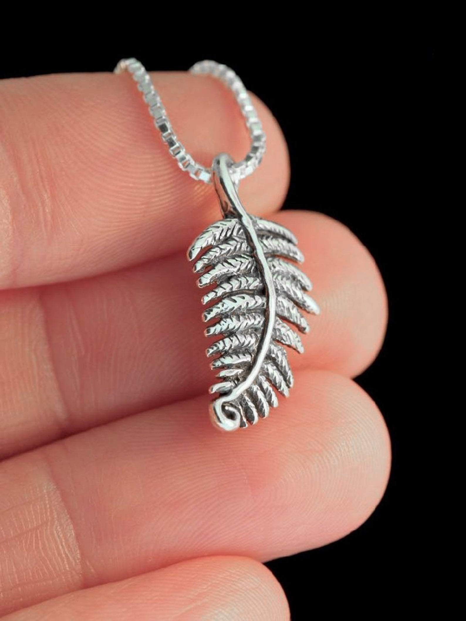 Silver Fern Charm Necklace - Sterling Silver Leaf Pendant Jewelry for Women - Perfect for Everyday Wear, Gifts & Nature-Inspired Fashion