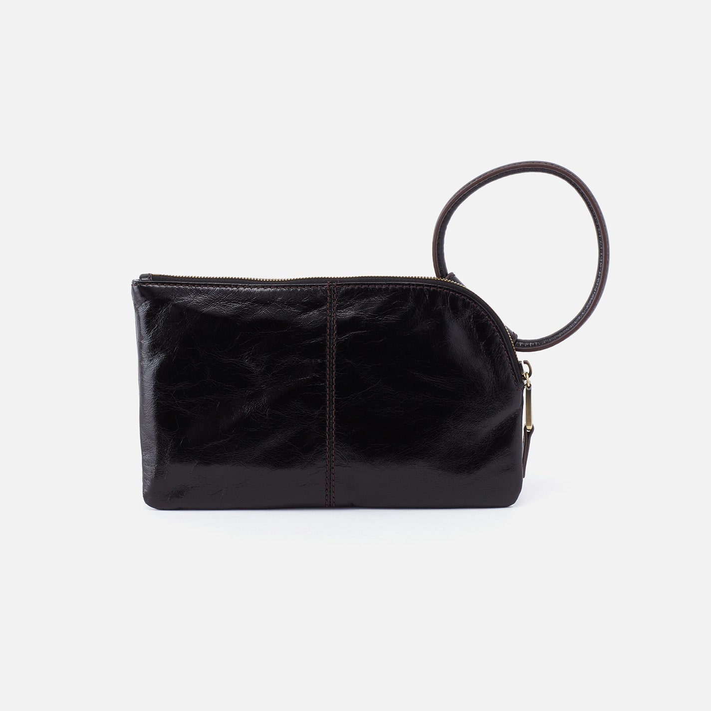 Premium Polished Leather Sable Wristlet - Elegant Black Clutch for Women | Perfect for Evening Parties, Weddings & Special Occasions