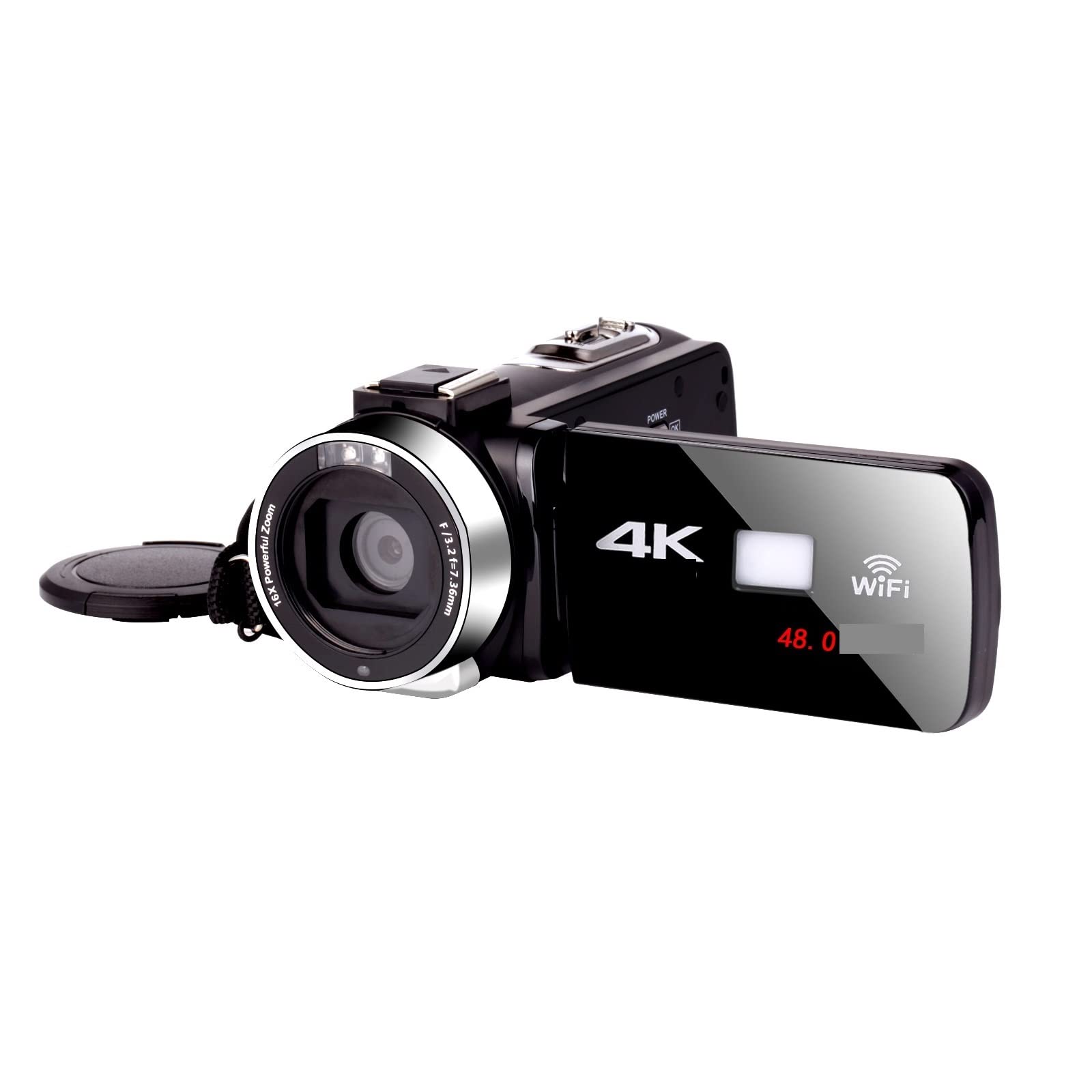 4K Night Vision Camcorder - 48MP Vlog Camera for Live Streaming & Photography (No SD Card) - Perfect for Travel & Events