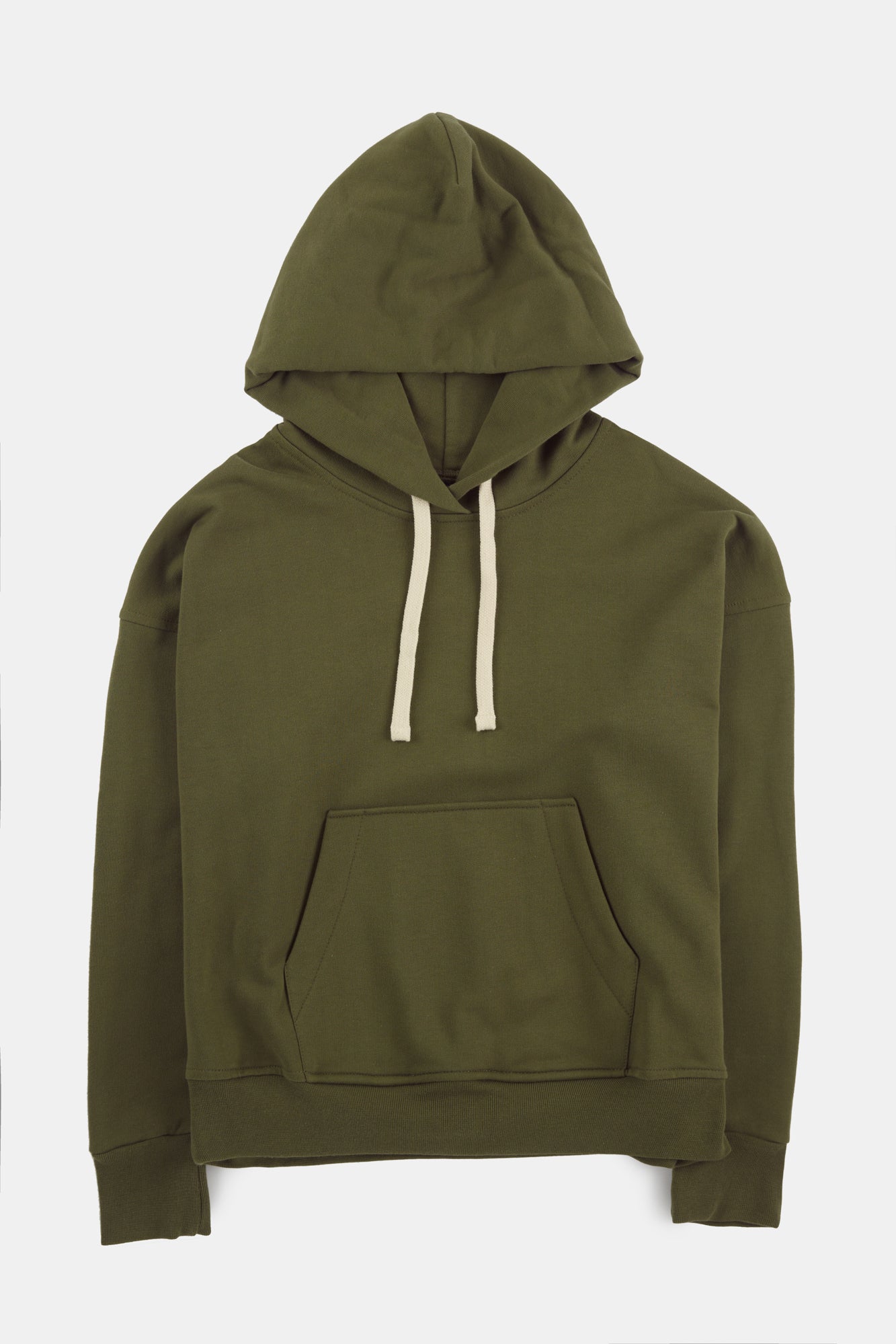 Men's Olive Hooded Sweatshirt - Soft Cotton Pullover with Kangaroo Pocket | Casual Streetwear for Everyday Wear & Outdoor Activities