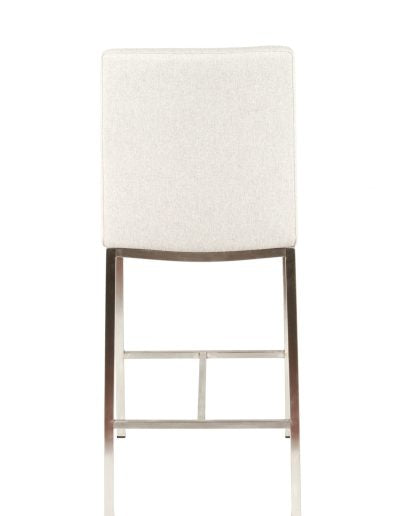 Adam Stool in Dove Fabric Seating - Modern Upholstered Stool for Living Room, Bedroom, or Office - Comfortable and Stylish Home Decor Accent Piece