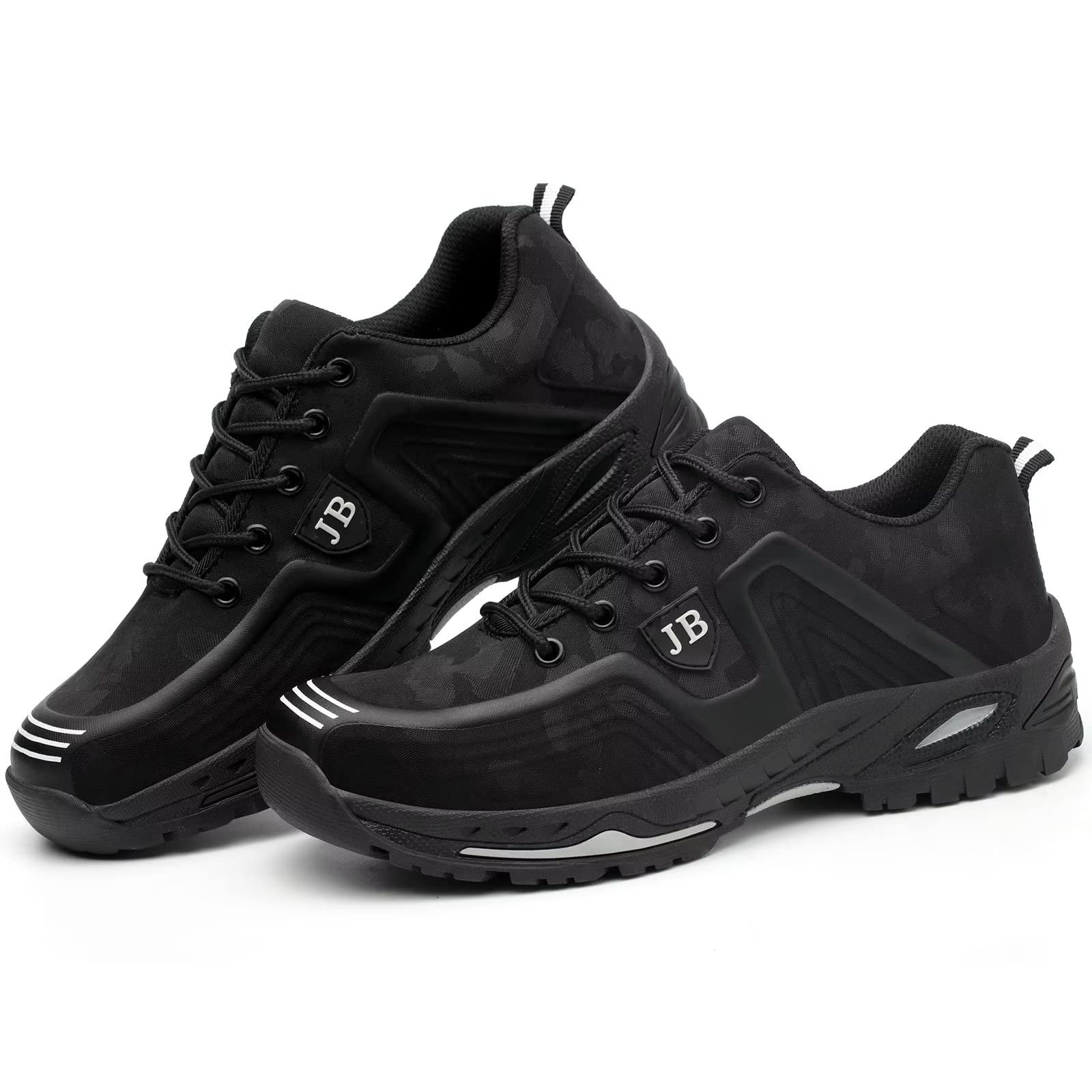 Anti-Pierce Steel Toe Safety Work Shoes for Men & Women - Non-Slip Industrial Sneakers with Lace-Up Design - Perfect for Construction, Warehouse & Outdoor Work