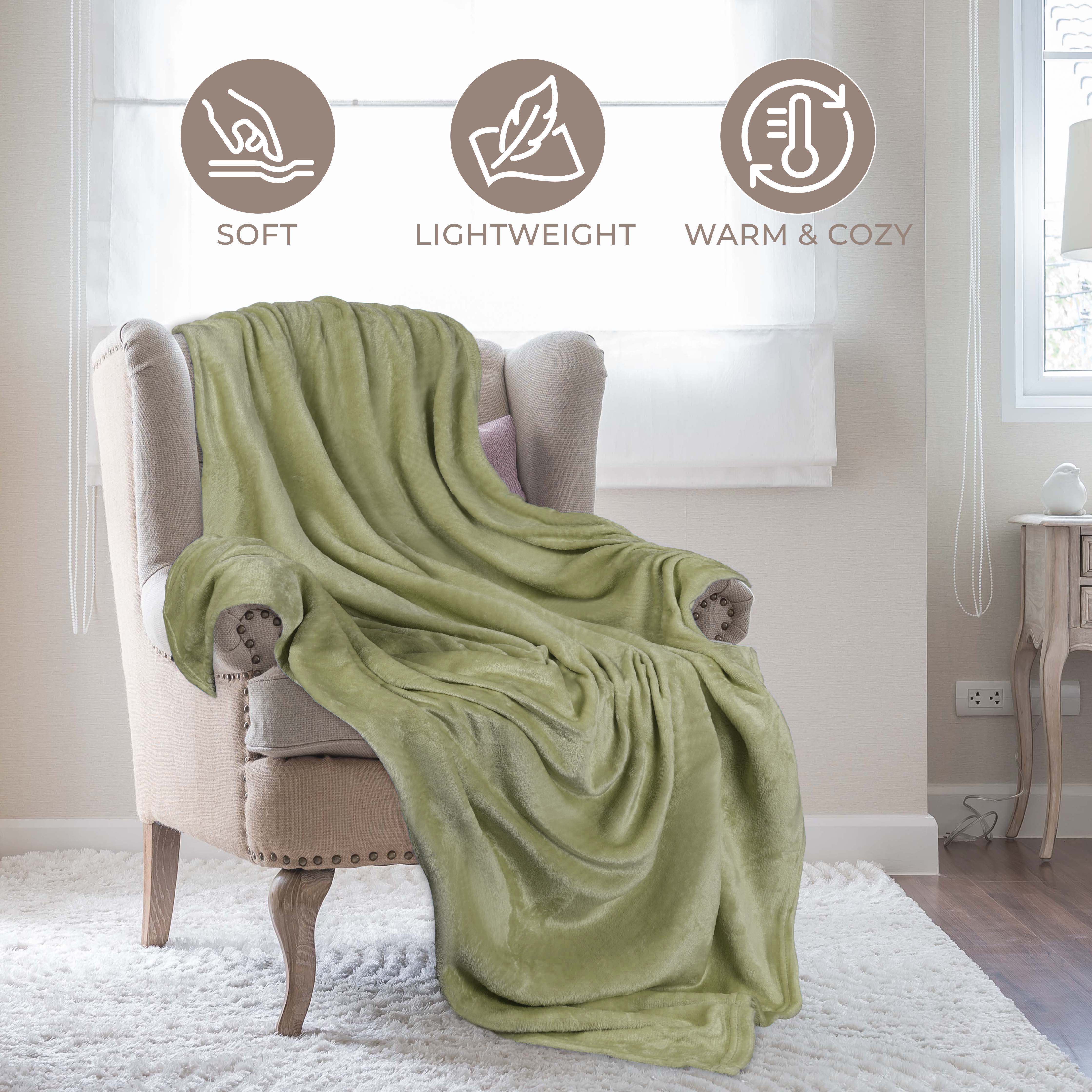 Soft Fleece Plush Blanket - Medium Weight Fluffy Cozy Throw for Couch, Bed & Home Decor - Perfect for Winter, Gifts & Relaxation